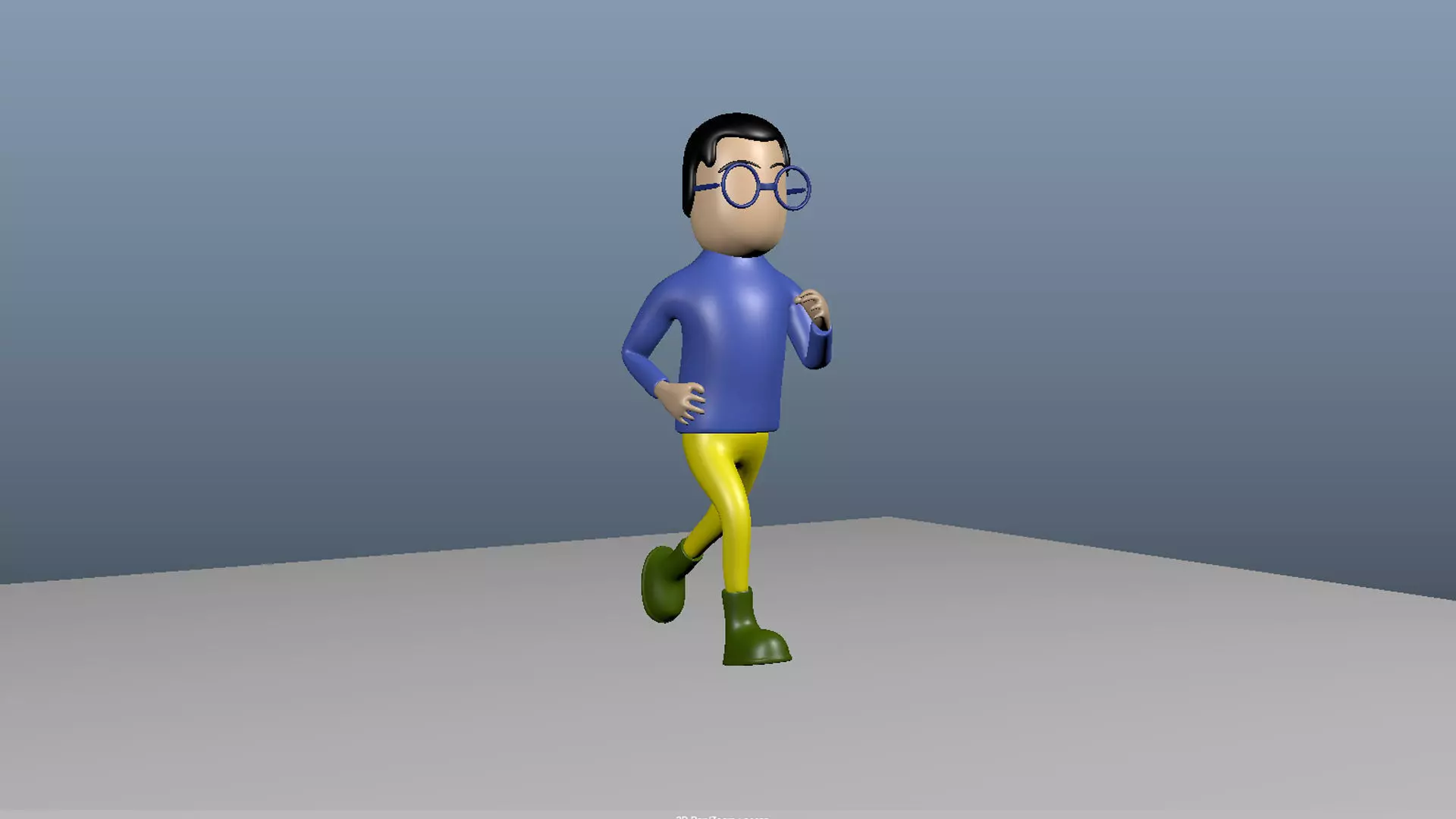 rigged male character Low-poly 3D model_0