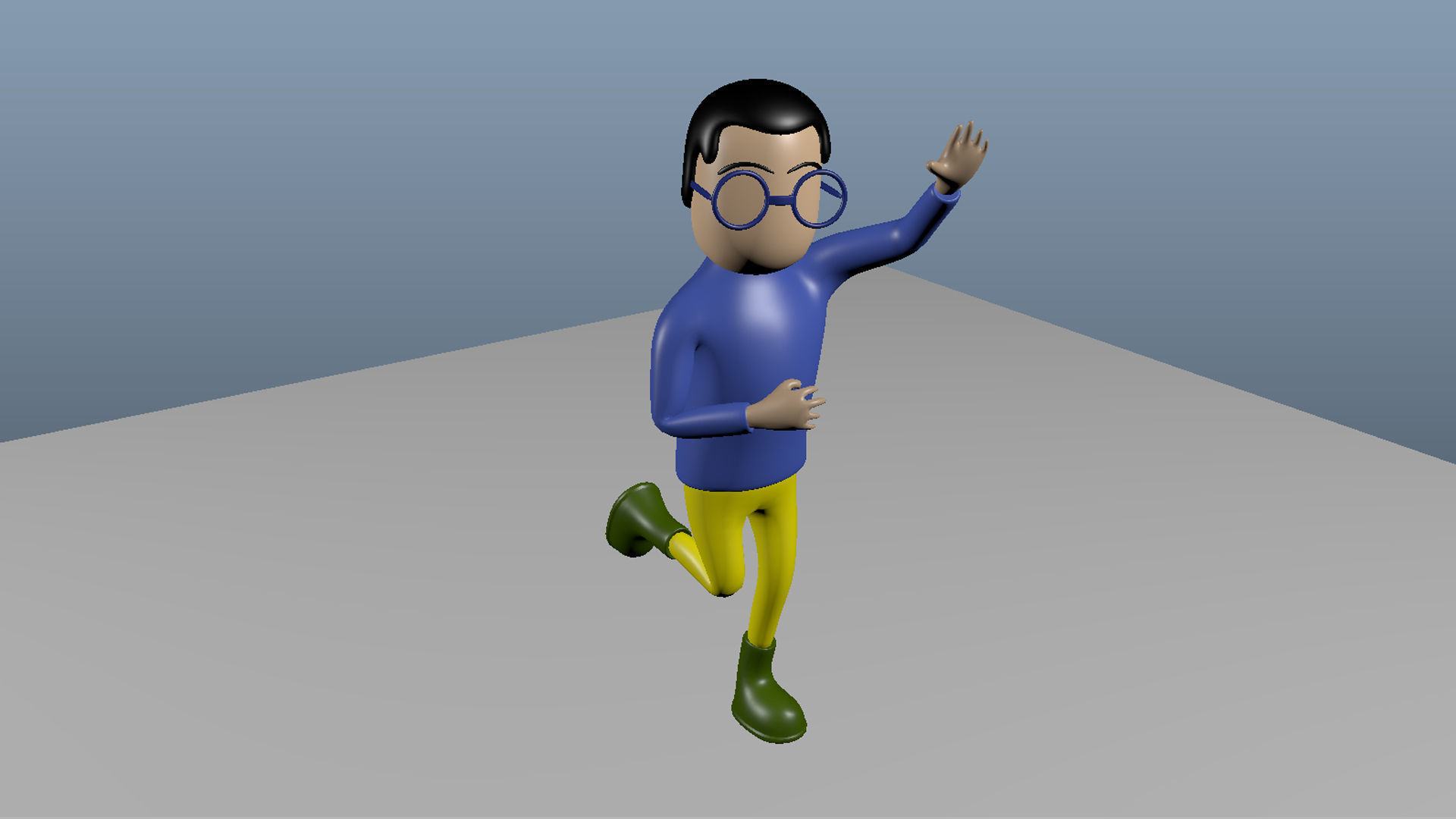 rigged male character Low-poly 3D model_4