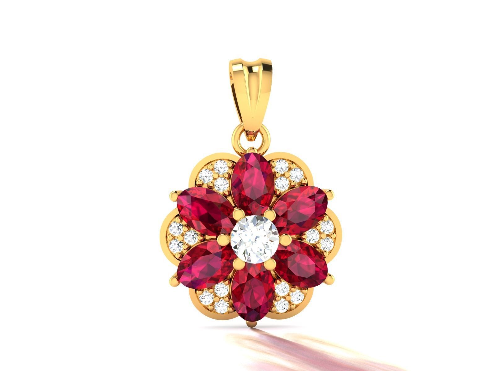 Oval Stone Women Pendants 3dm STL OBJ FBX Render Details 3D print model_1