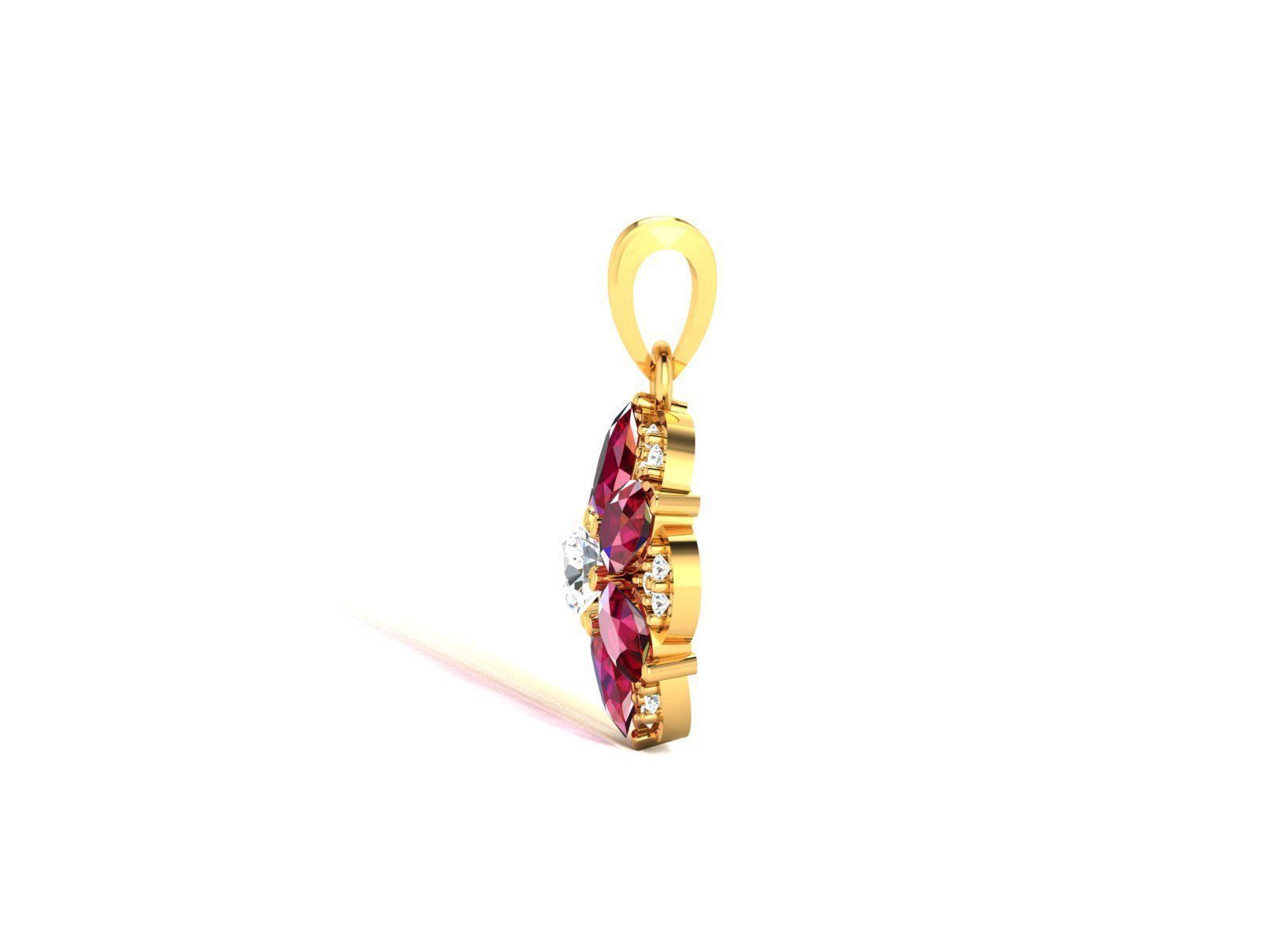 Oval Stone Women Pendants 3dm STL OBJ FBX Render Details 3D print model_12