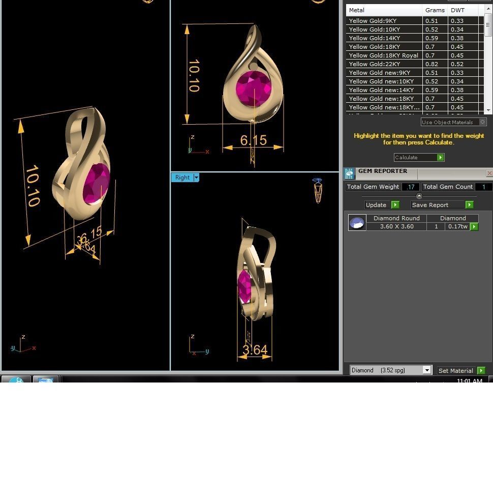 Solitaire Women Pendants 3dm STL OBJ FBX Render Details 3D print model_12