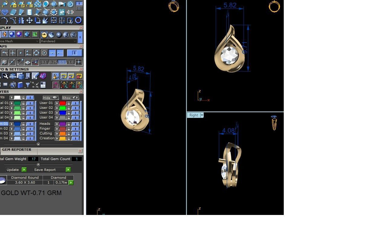Solitaire Women Pendants 3dm STL OBJ FBX Render Details 3D print model_5