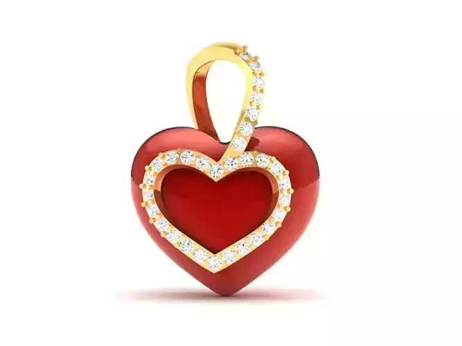  Women Heart Stone Pendants 3dm STL OBJ FBX Render Details 3D print model