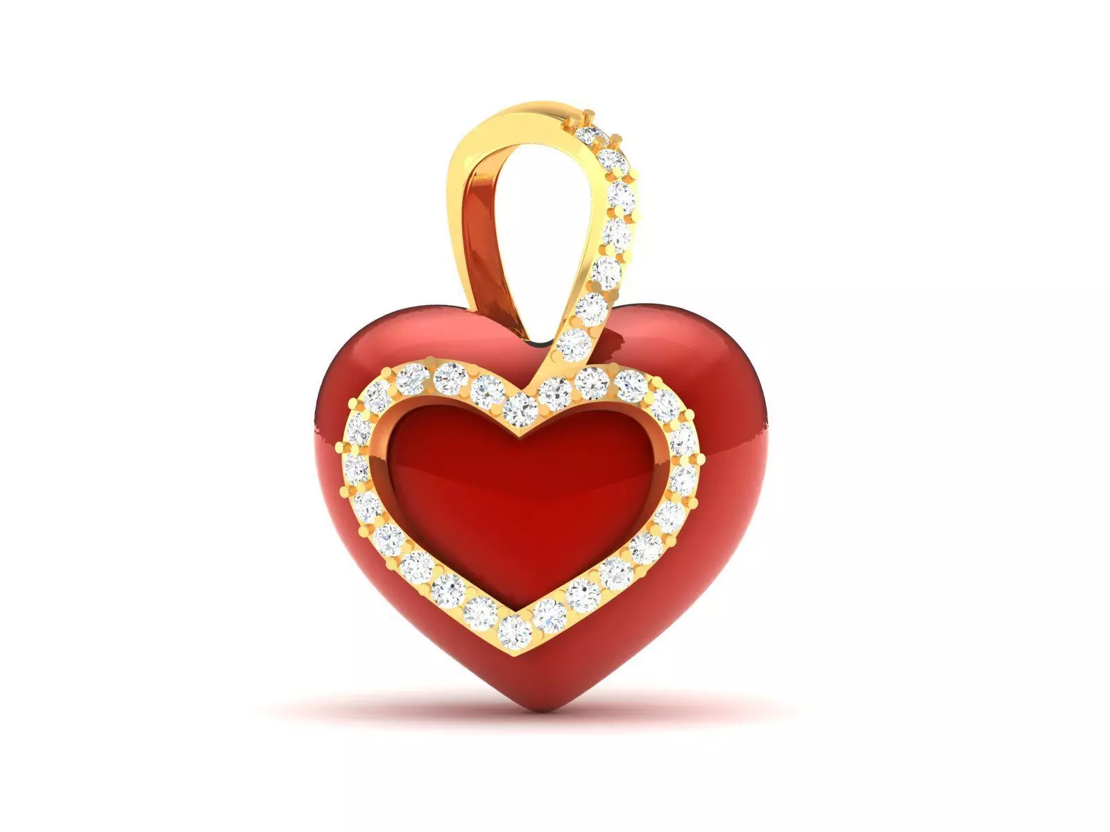  Women Heart Stone Pendants 3dm STL OBJ FBX Render Details 3D print model_0