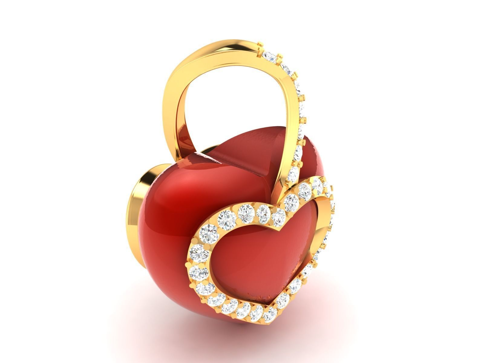  Women Heart Stone Pendants 3dm STL OBJ FBX Render Details 3D print model_10