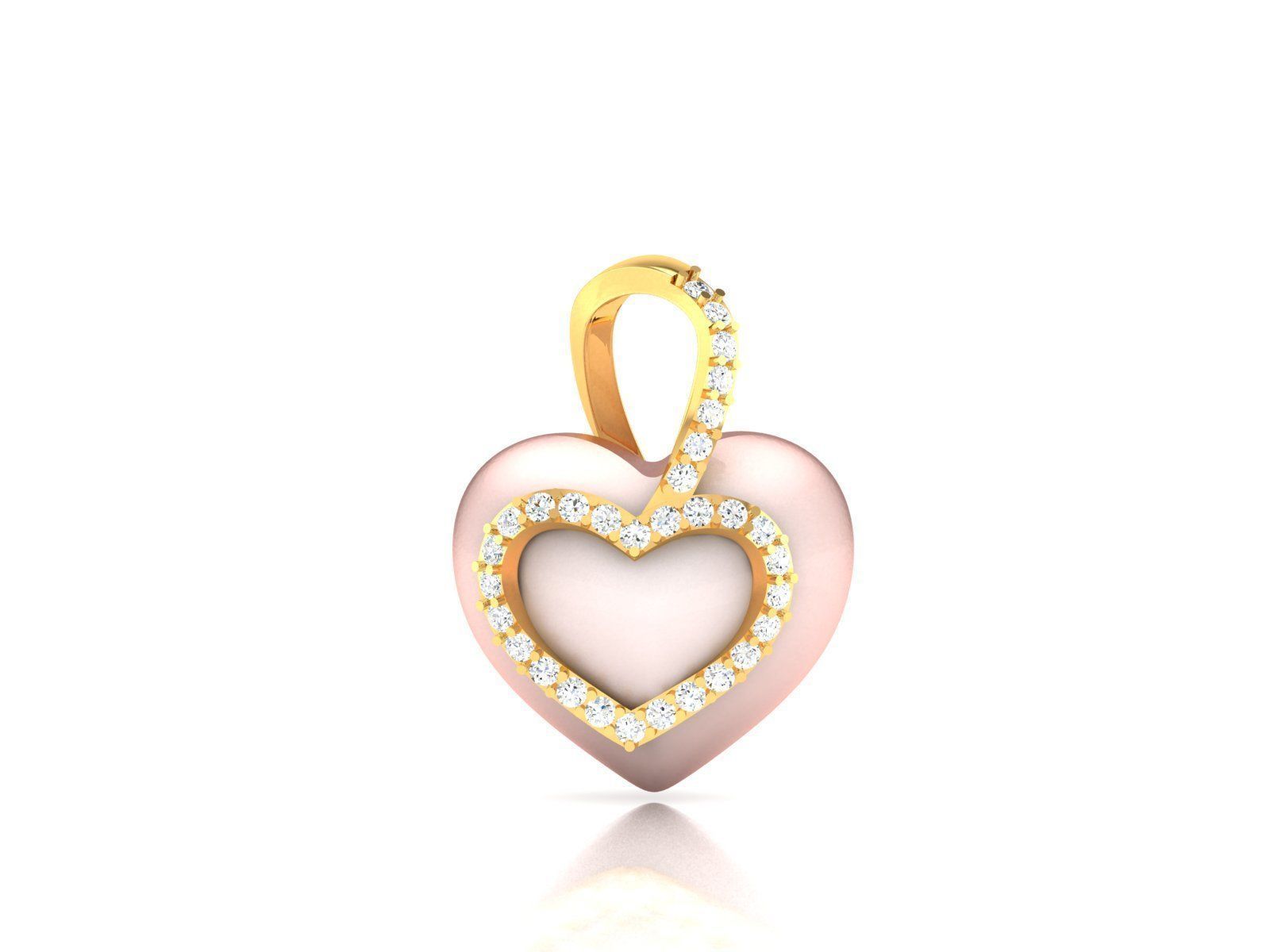  Women Heart Stone Pendants 3dm STL OBJ FBX Render Details 3D print model_2