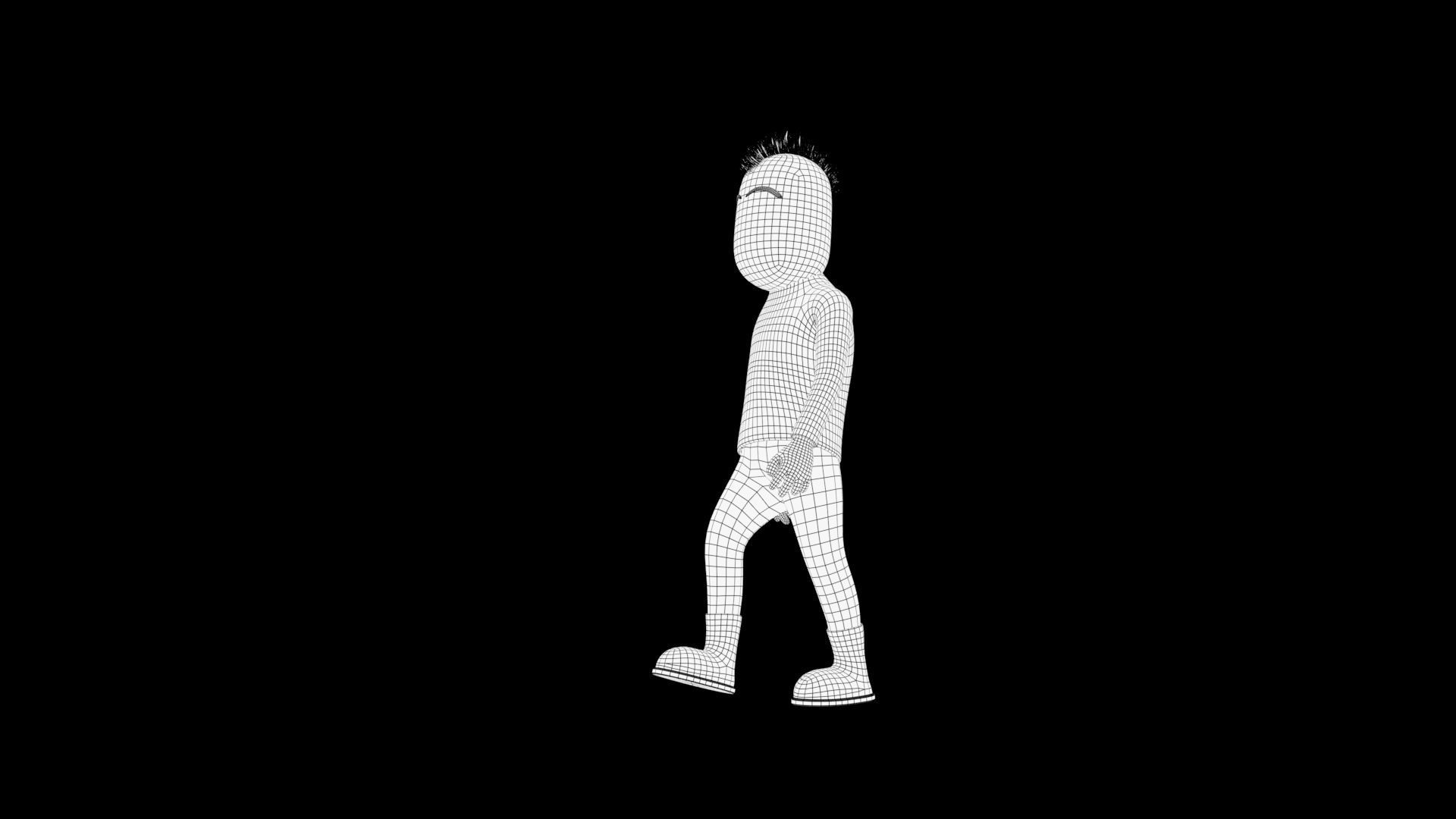 rigged male character Low-poly 3D model_7