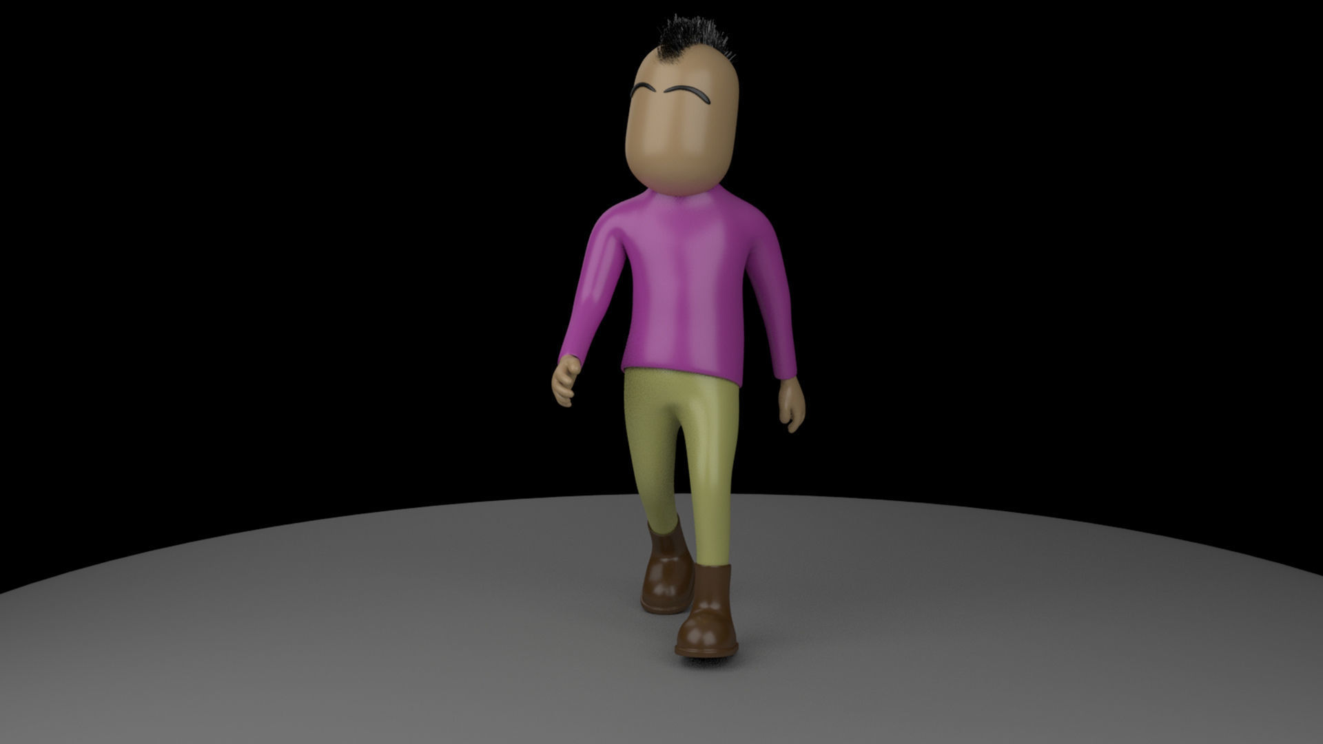 rigged male character Low-poly 3D model_4
