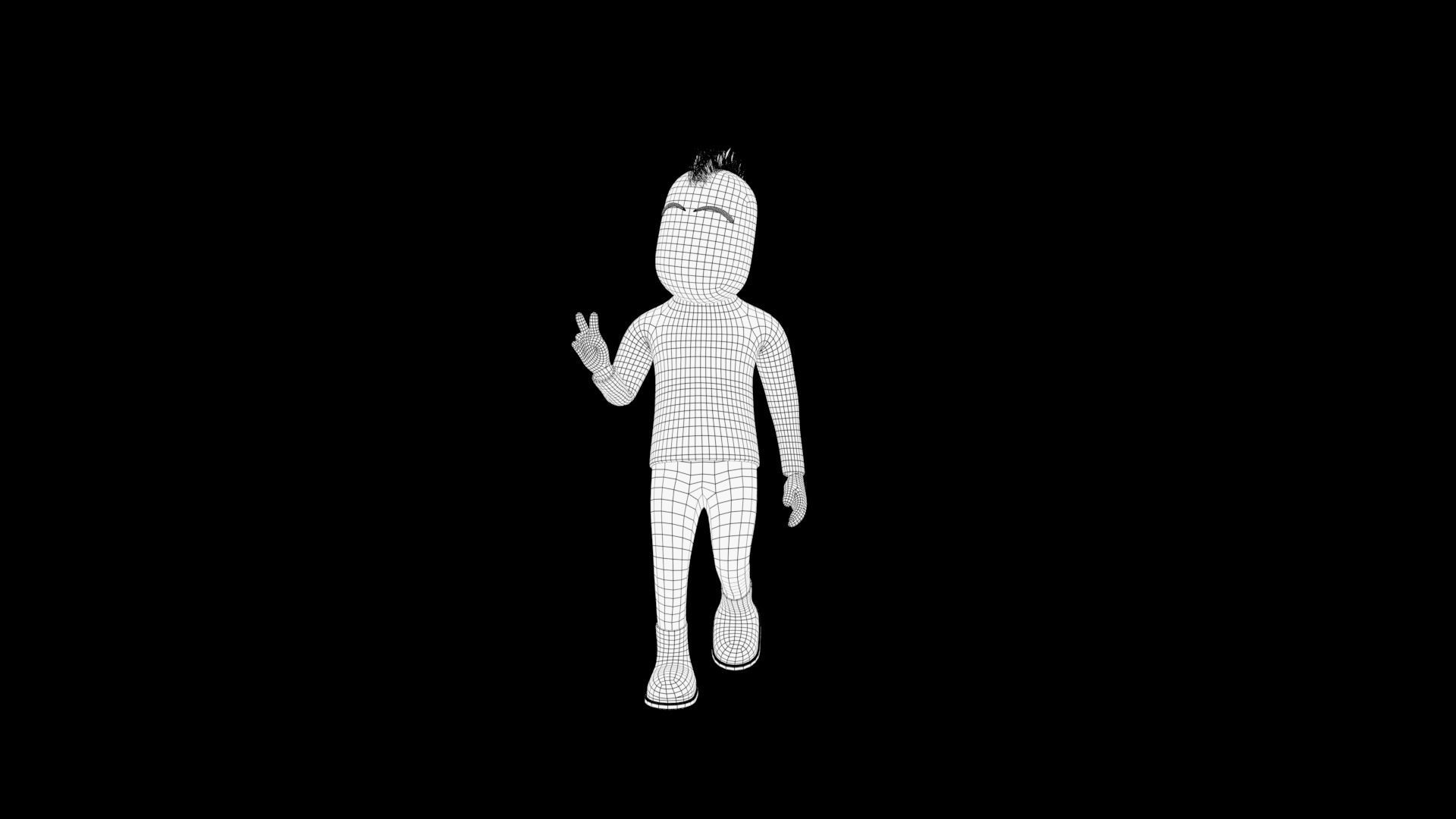 rigged male character Low-poly 3D model_5