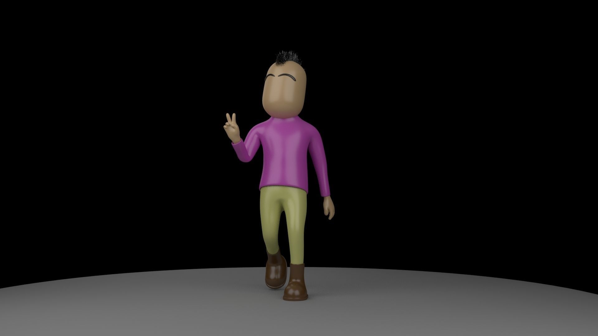 rigged male character Low-poly 3D model_2