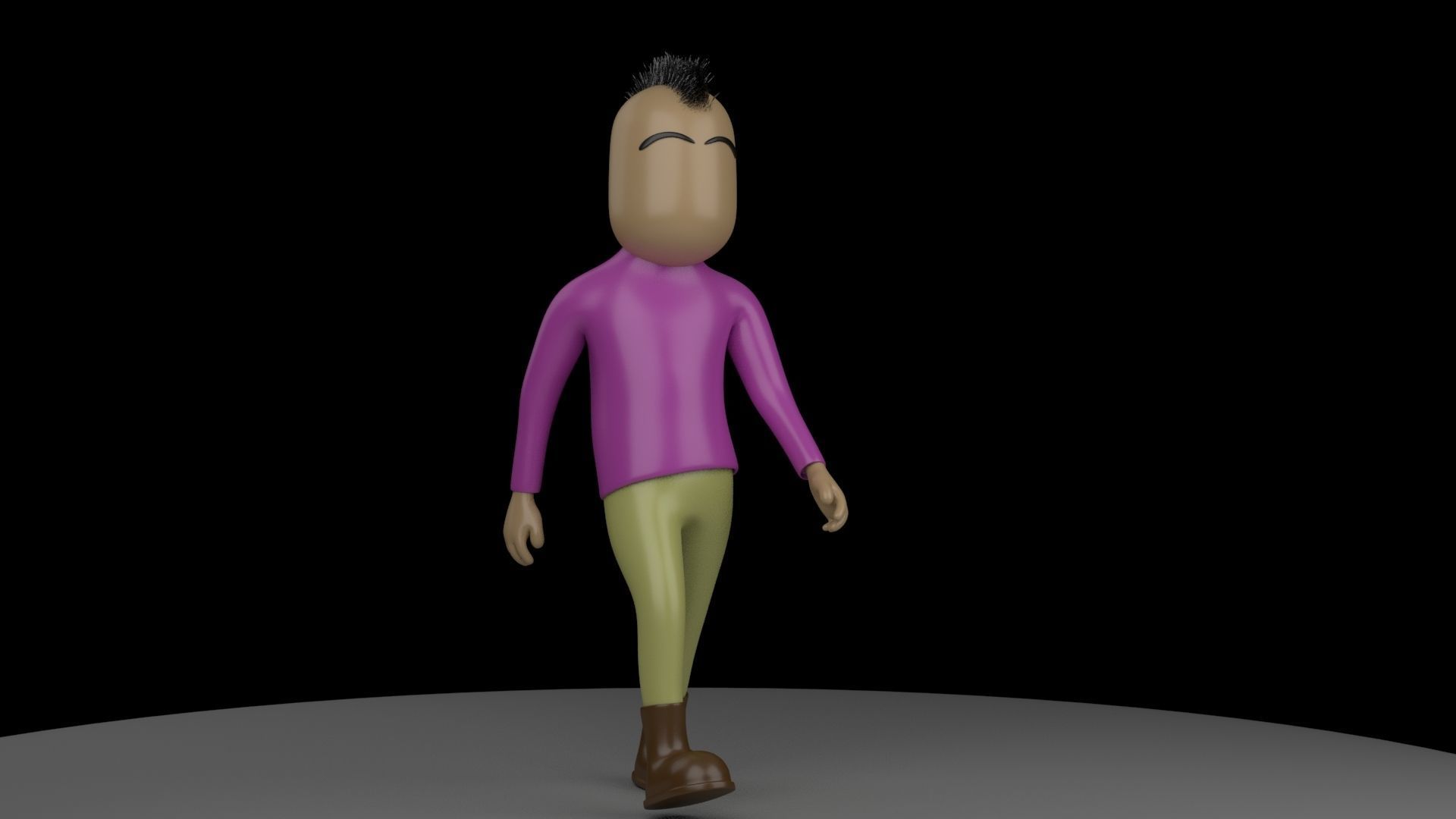 rigged male character Low-poly 3D model_1