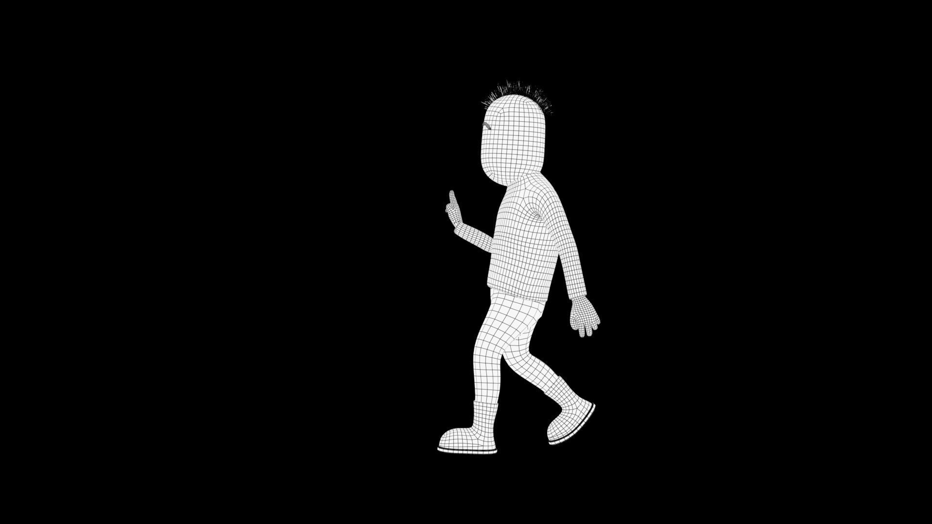 rigged male character Low-poly 3D model_9