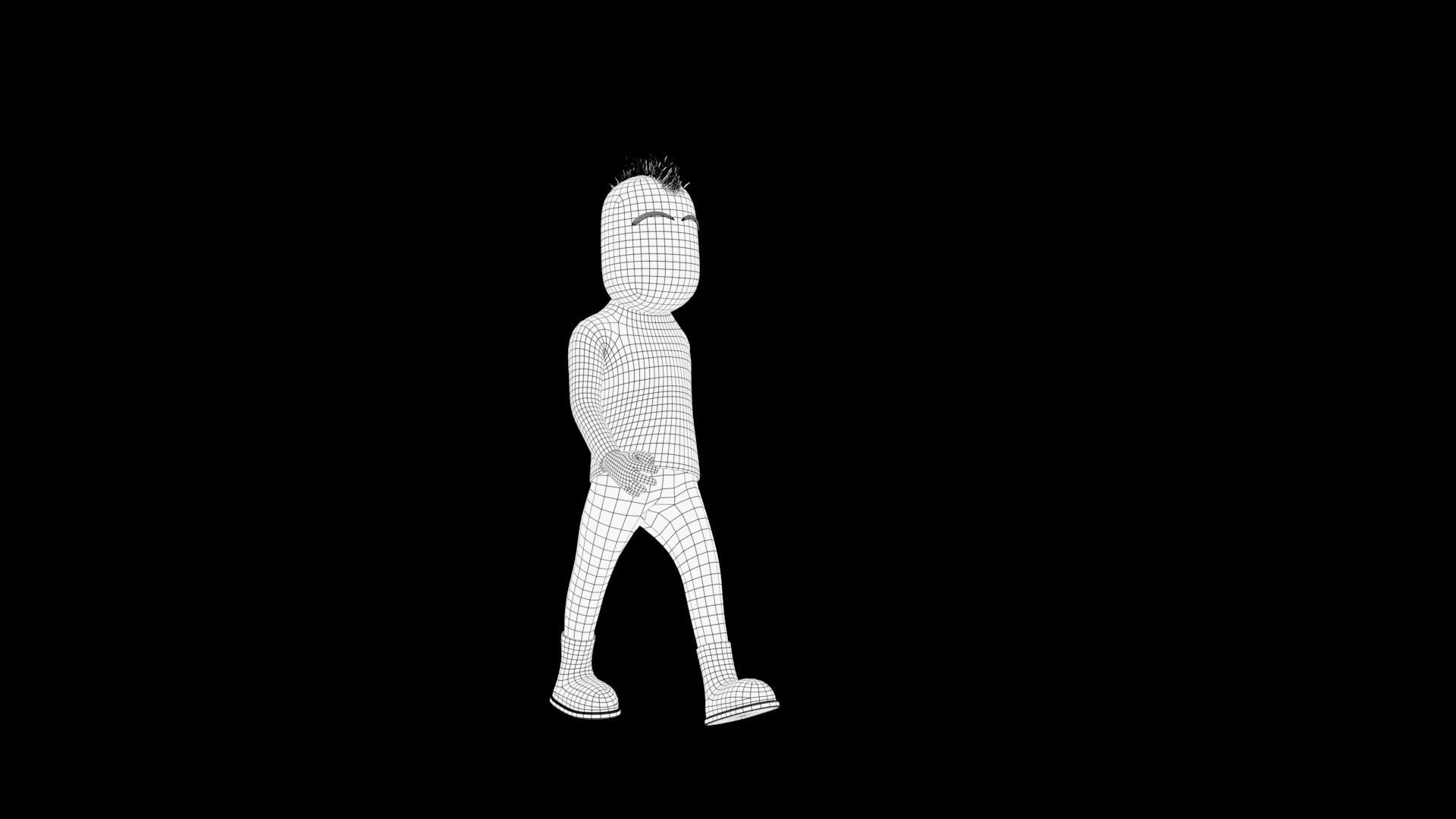 rigged male character Low-poly 3D model_6