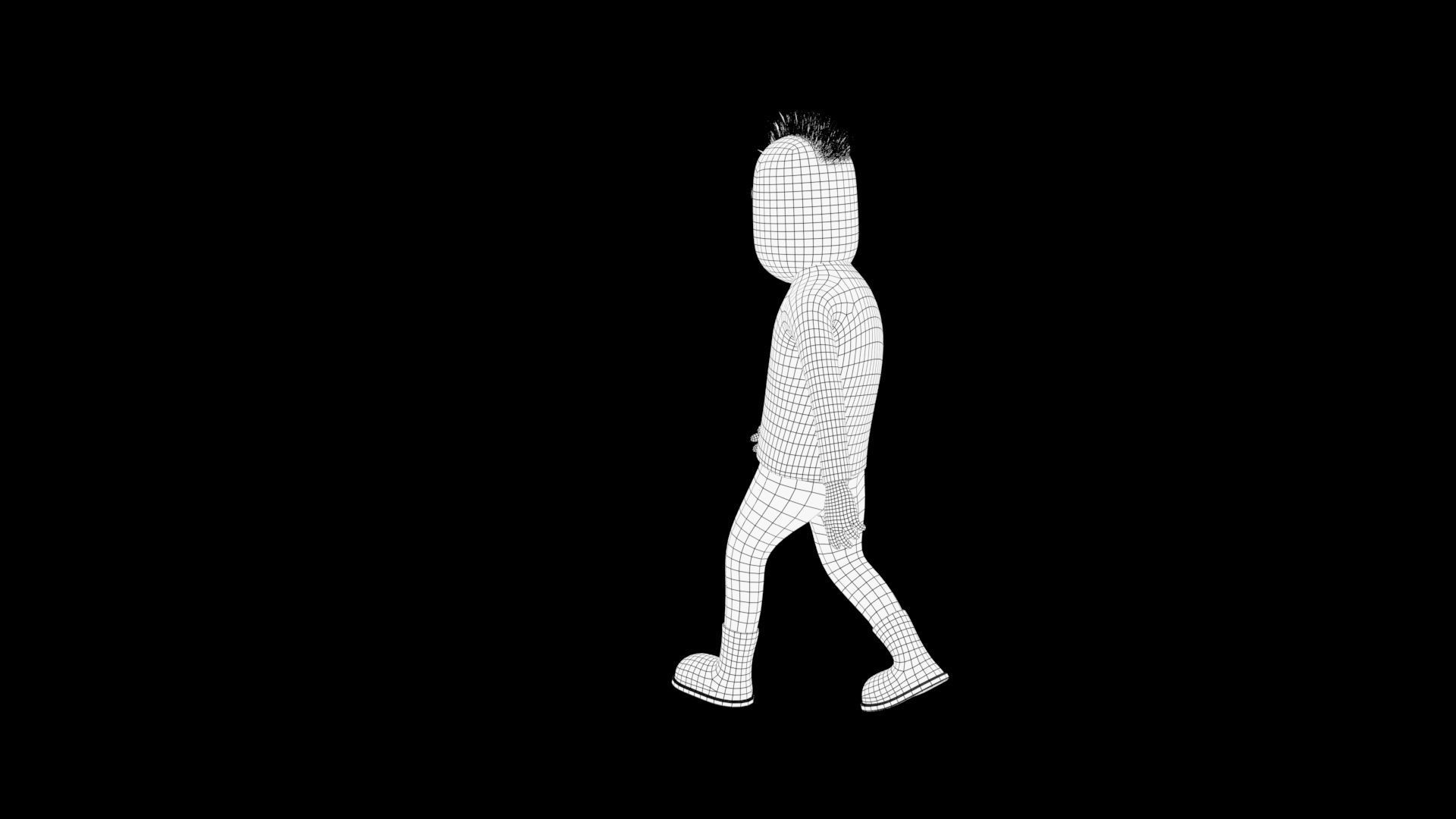 rigged male character Low-poly 3D model_8