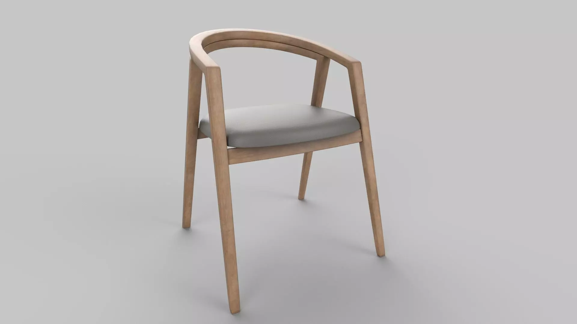 chair wooden Low-poly 3D model_0