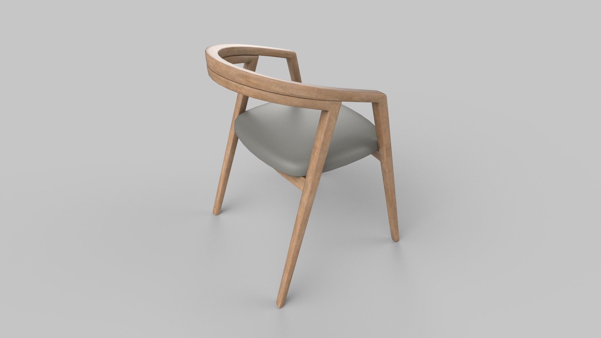 chair wooden Low-poly 3D model_3