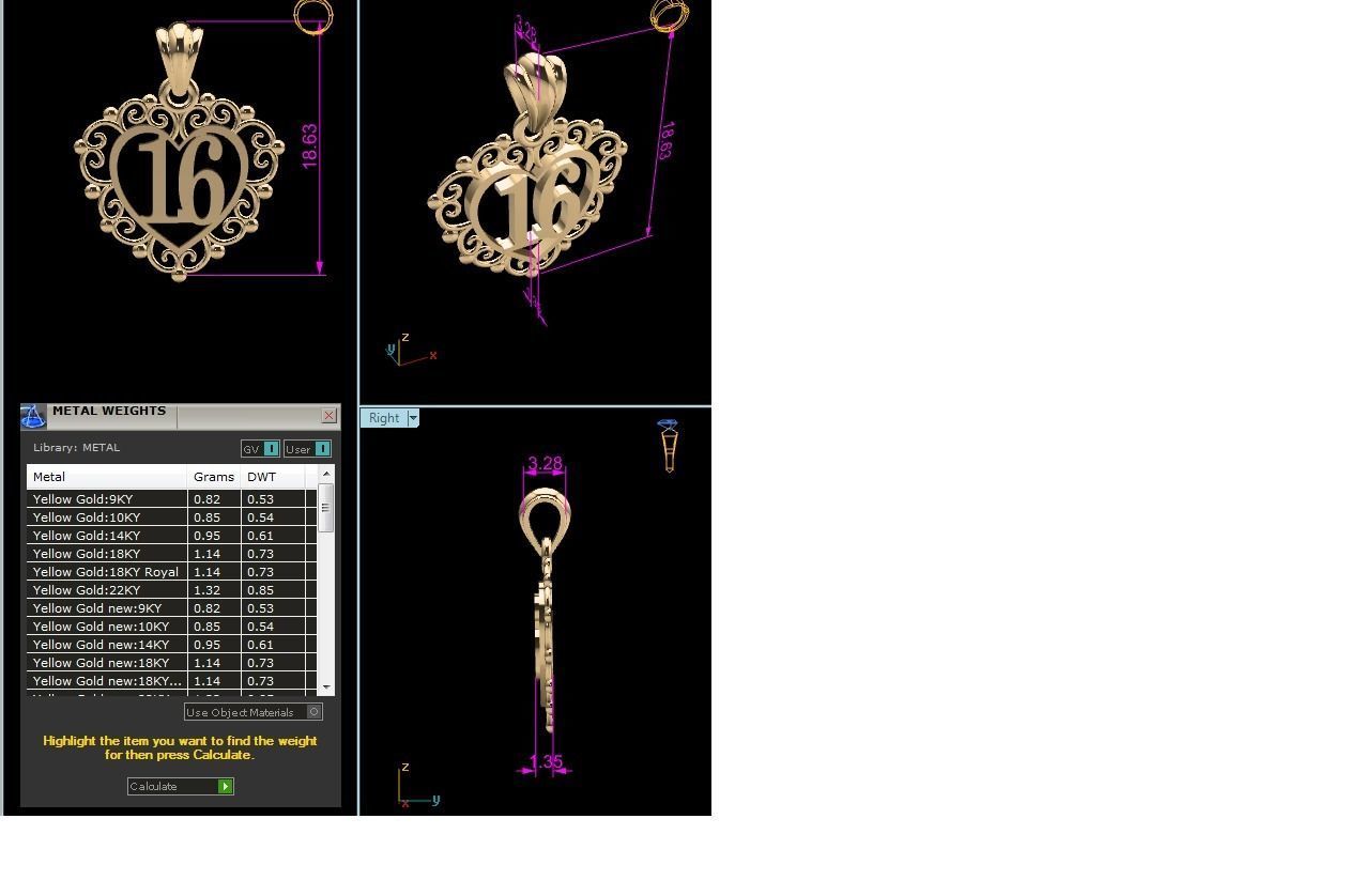 Solitaire Women Heart Pendants 3dm STL OBJ FBX Render Details 3D print model_6