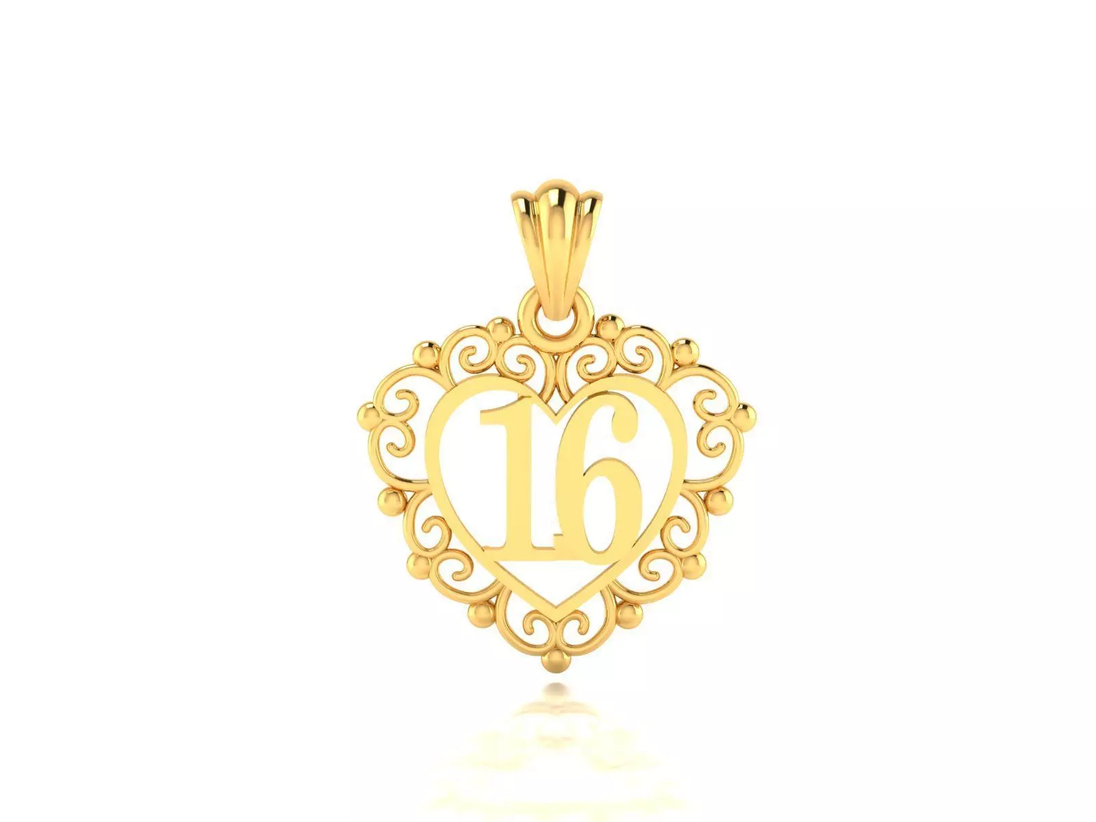Solitaire Women Heart Pendants 3dm STL OBJ FBX Render Details 3D print model_0