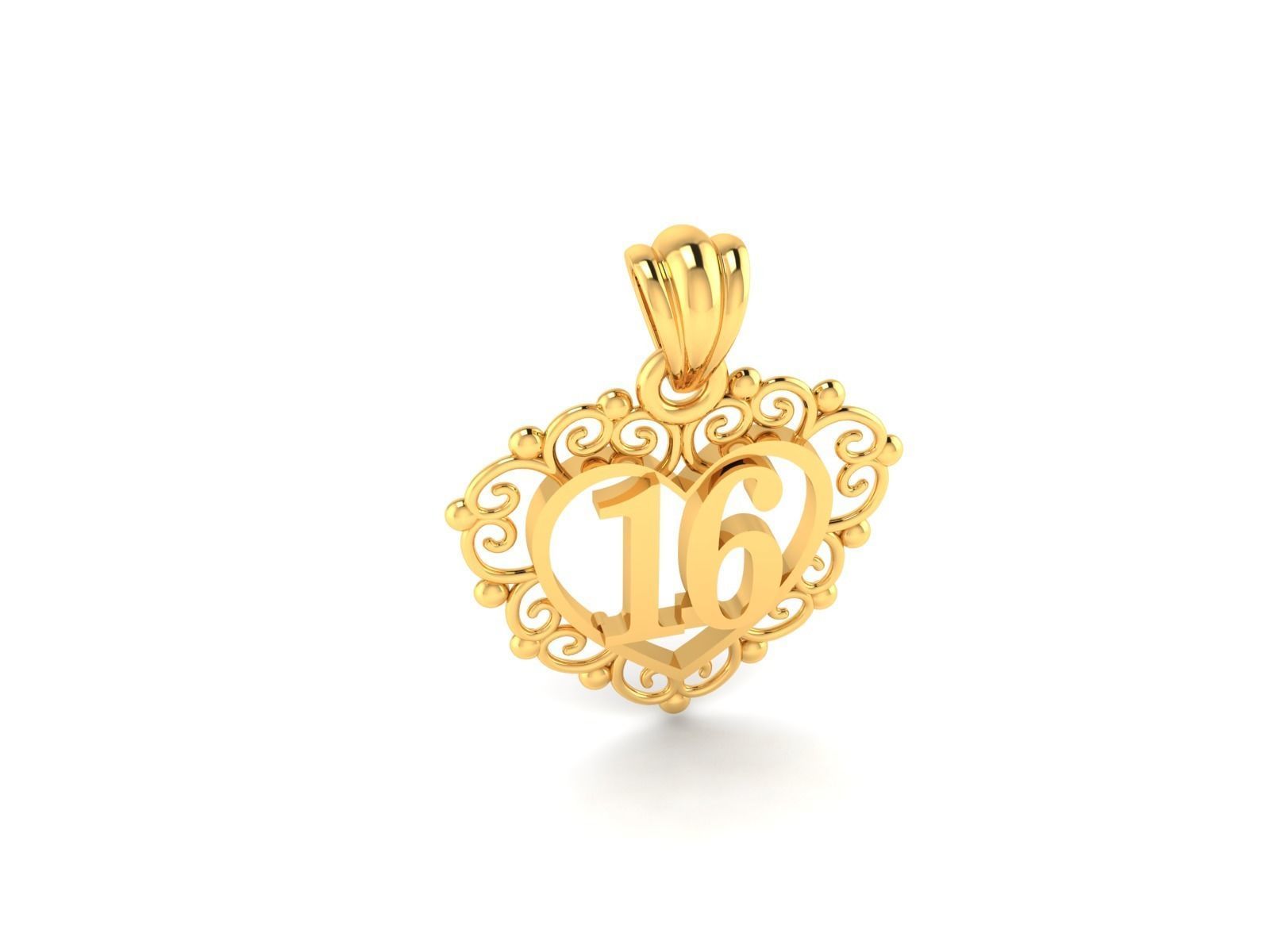 Solitaire Women Heart Pendants 3dm STL OBJ FBX Render Details 3D print model_5