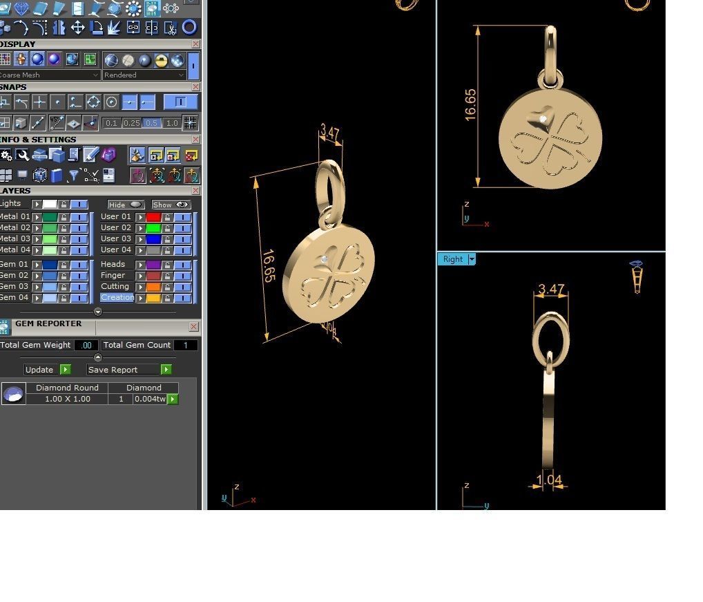 Solitaire Women Pendants 3dm STL OBJ FBX Render Details 3D print model_6