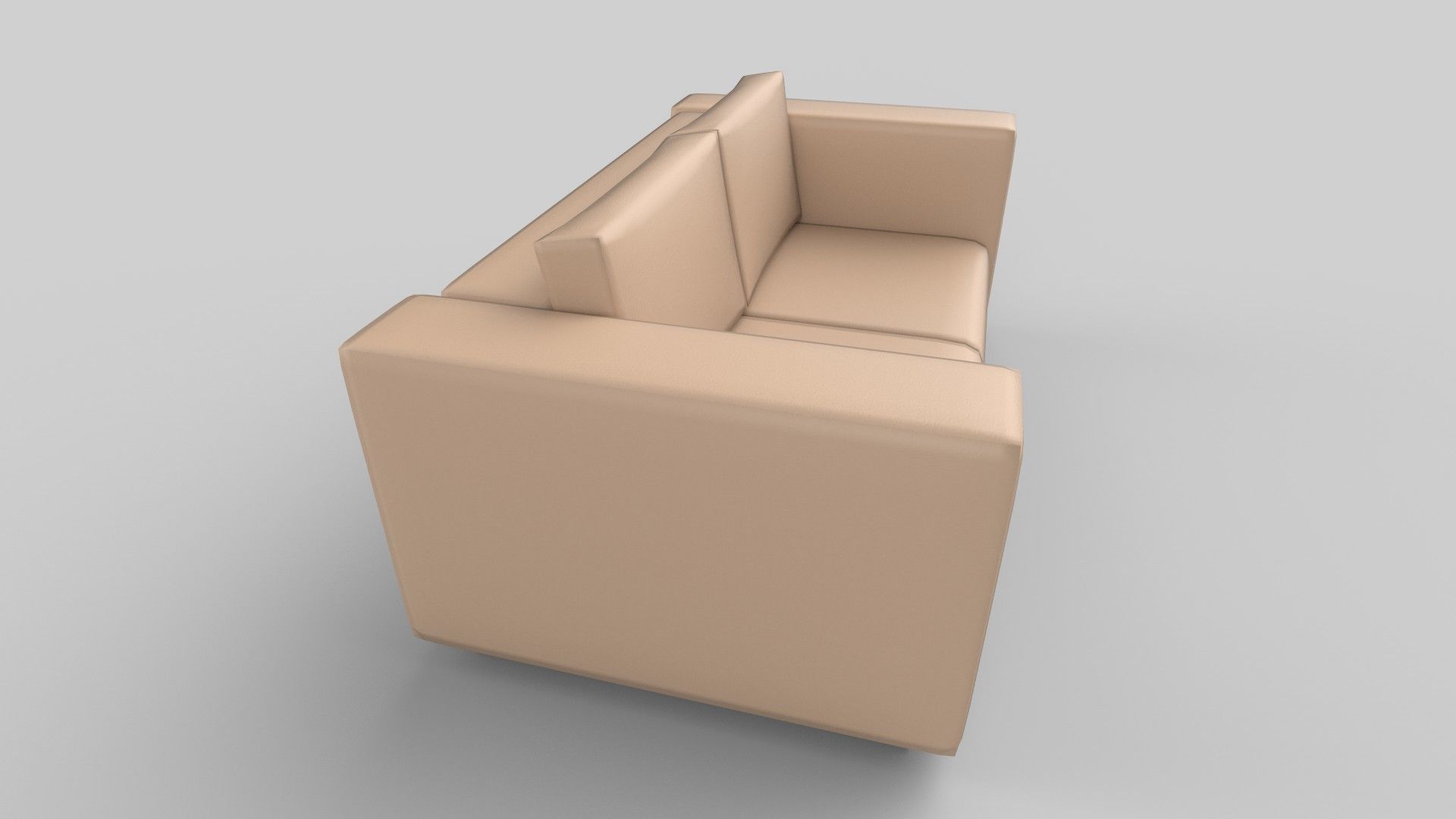 three seater sofa Low-poly 3D model_4