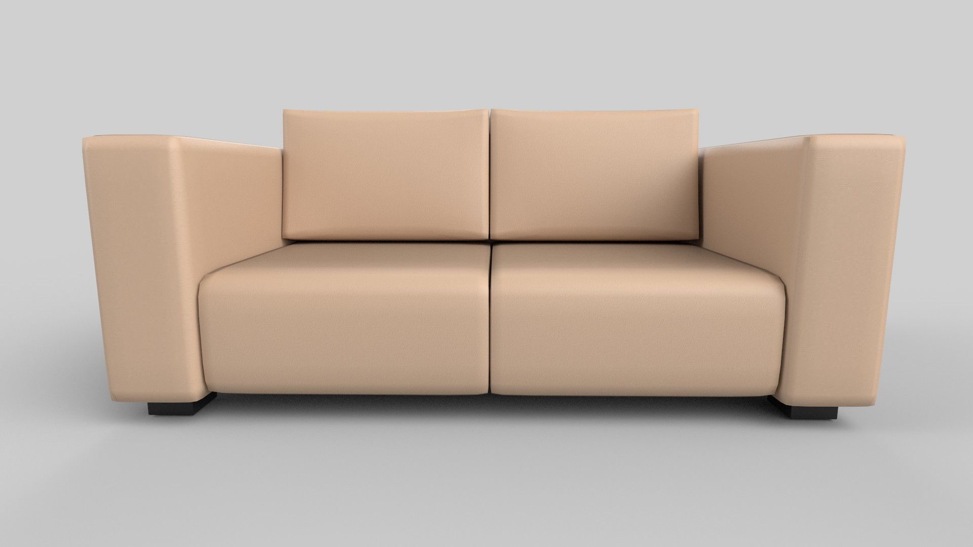 three seater sofa Low-poly 3D model_1