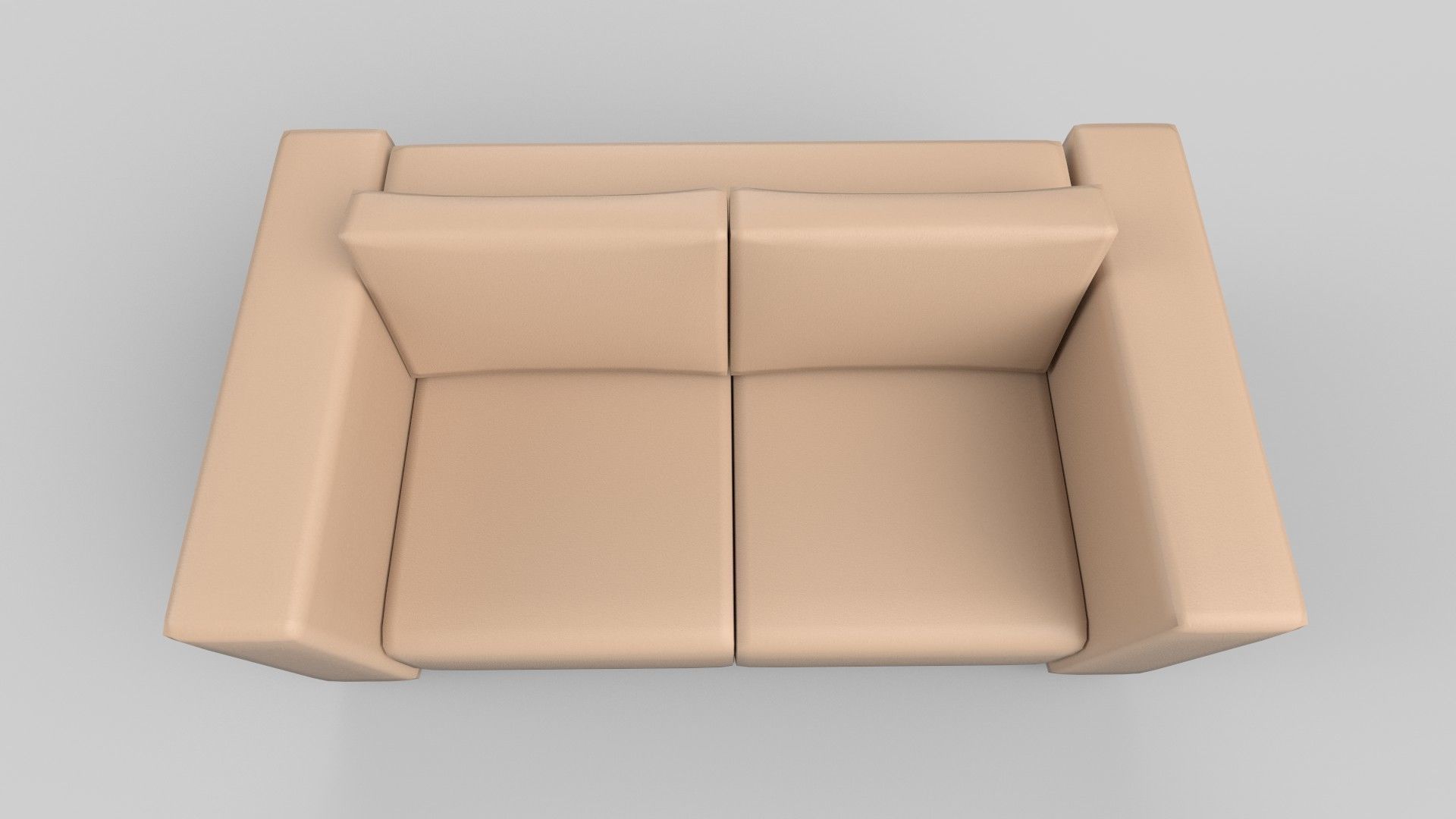 three seater sofa Low-poly 3D model_3