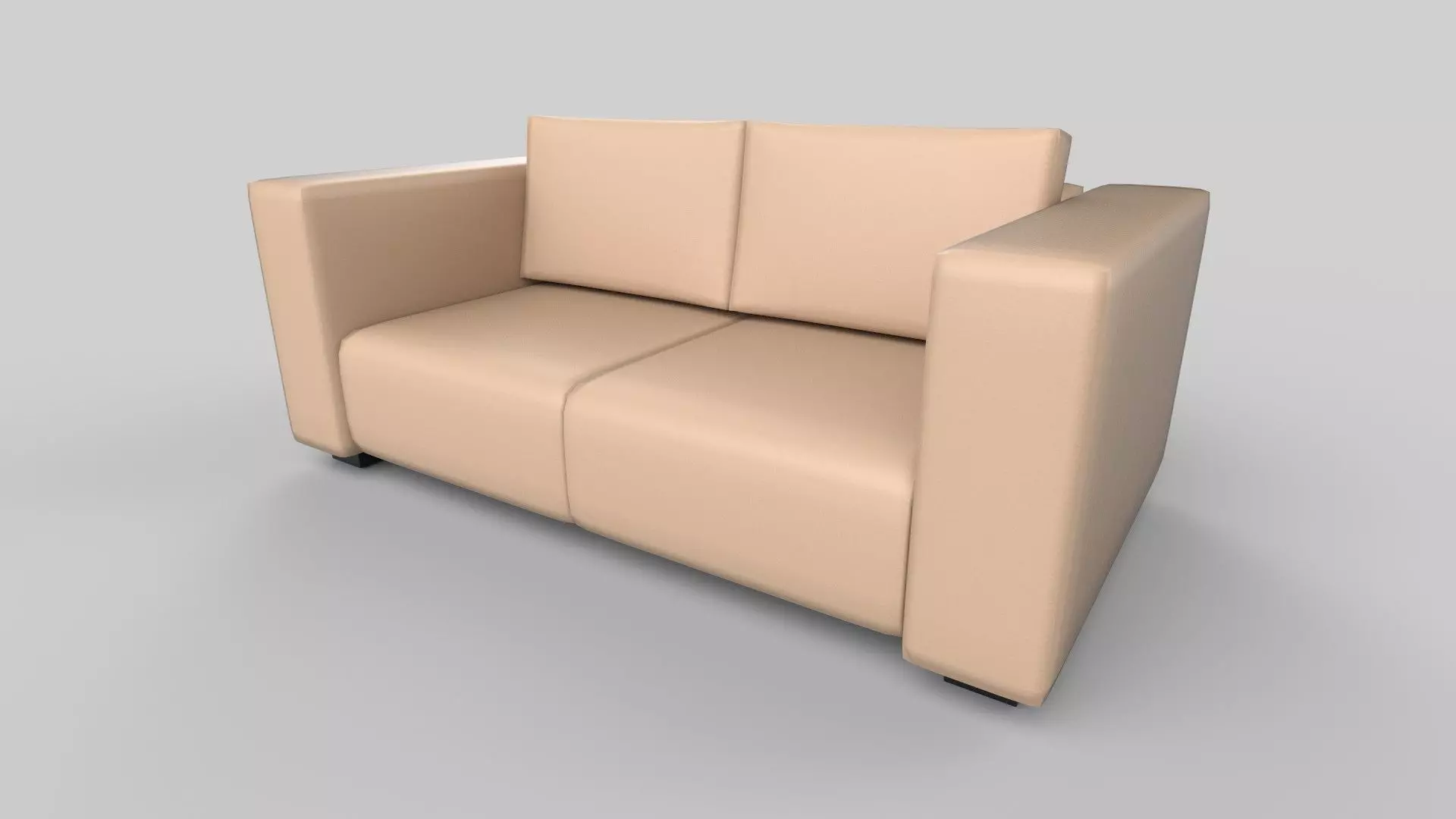 three seater sofa Low-poly 3D model_0