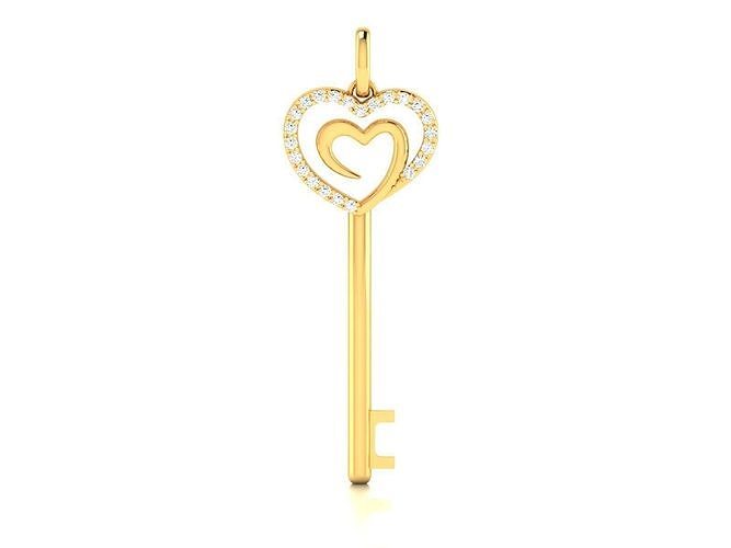 Solitaire Women Heart key Pendants  3D print model