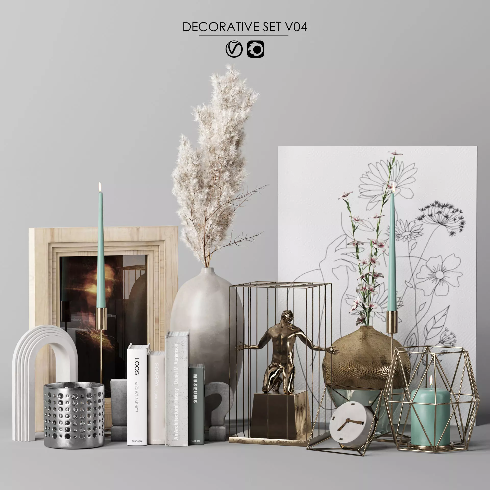 Decorative set v4 3D model