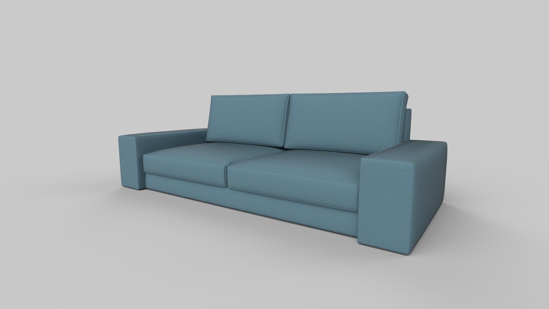 two seater sofa Low-poly 3D model_1