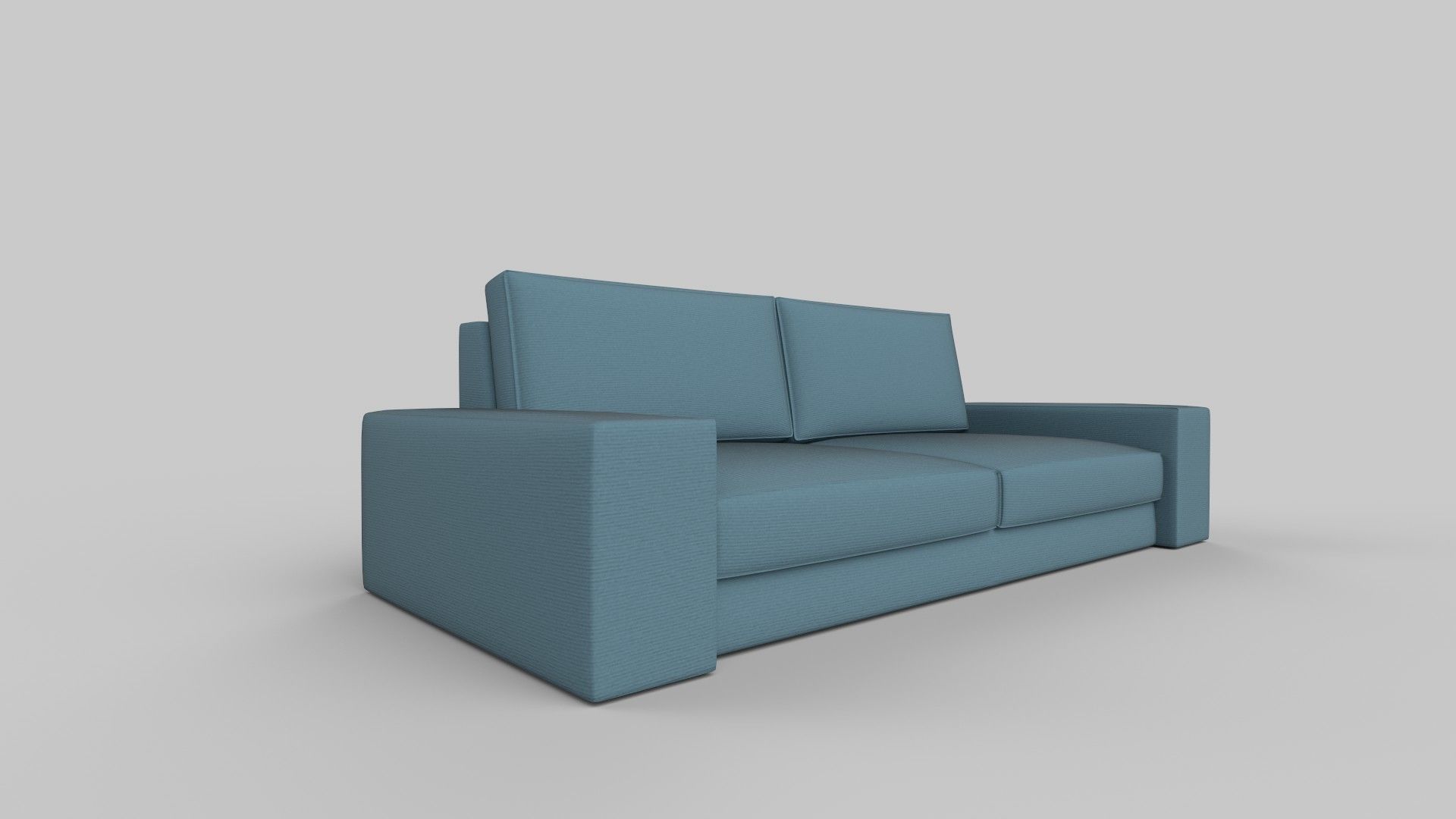 two seater sofa Low-poly 3D model_2