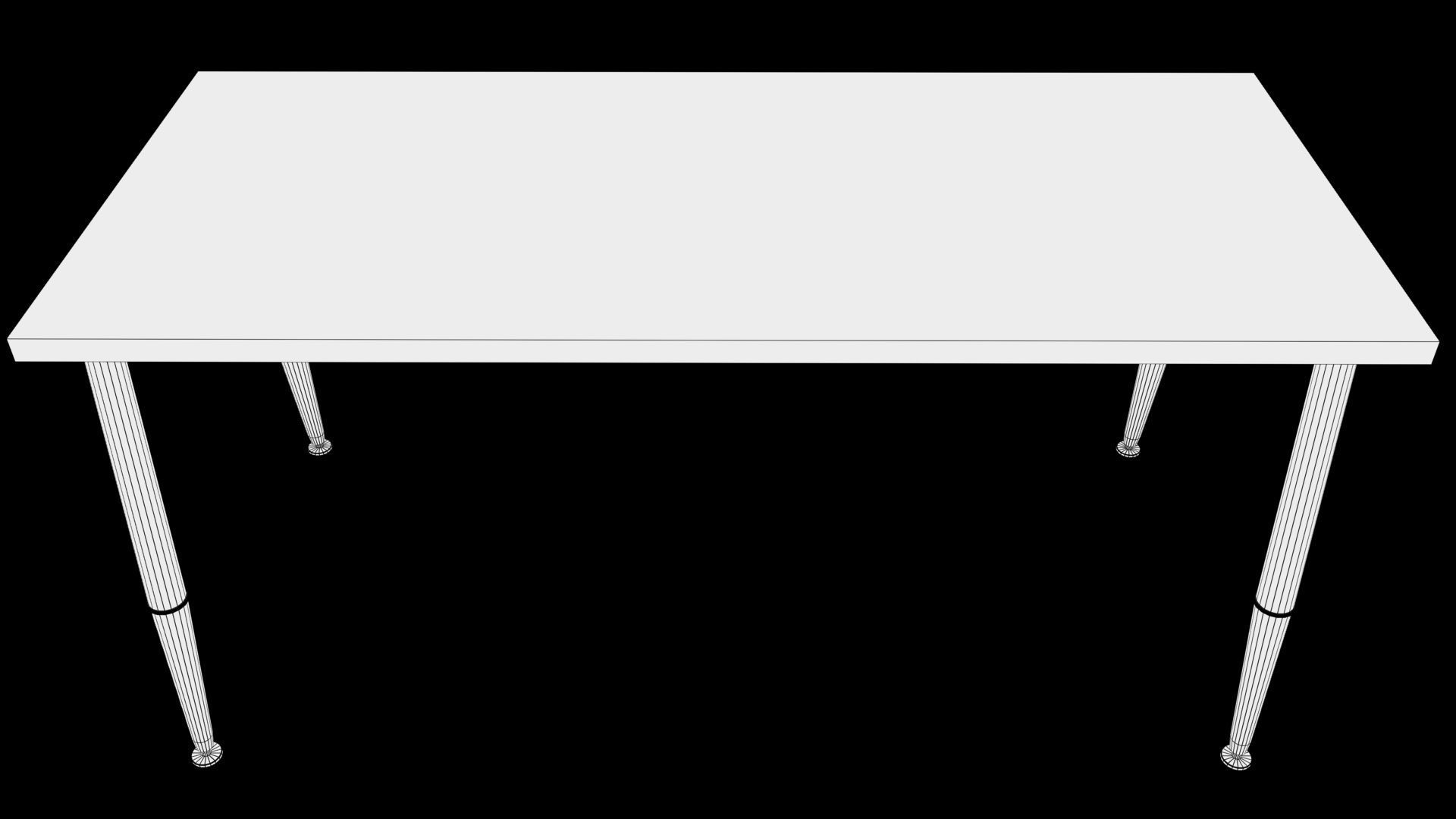 table wooden with metal legs Low-poly 3D model_9