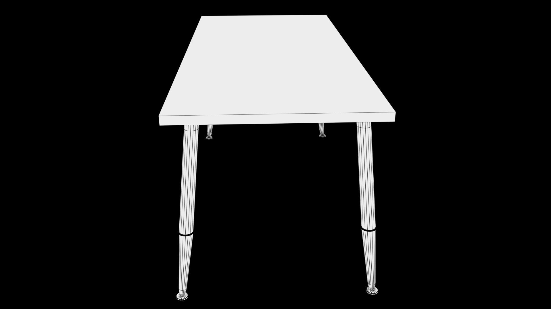table wooden with metal legs Low-poly 3D model_7