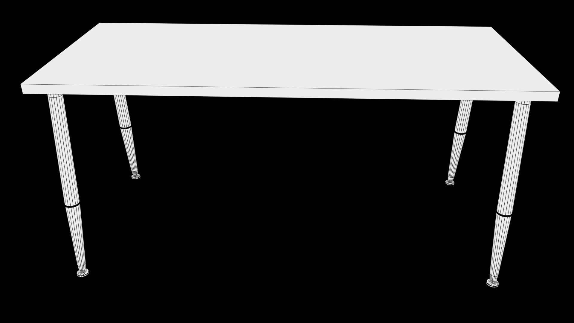 table wooden with metal legs Low-poly 3D model_5