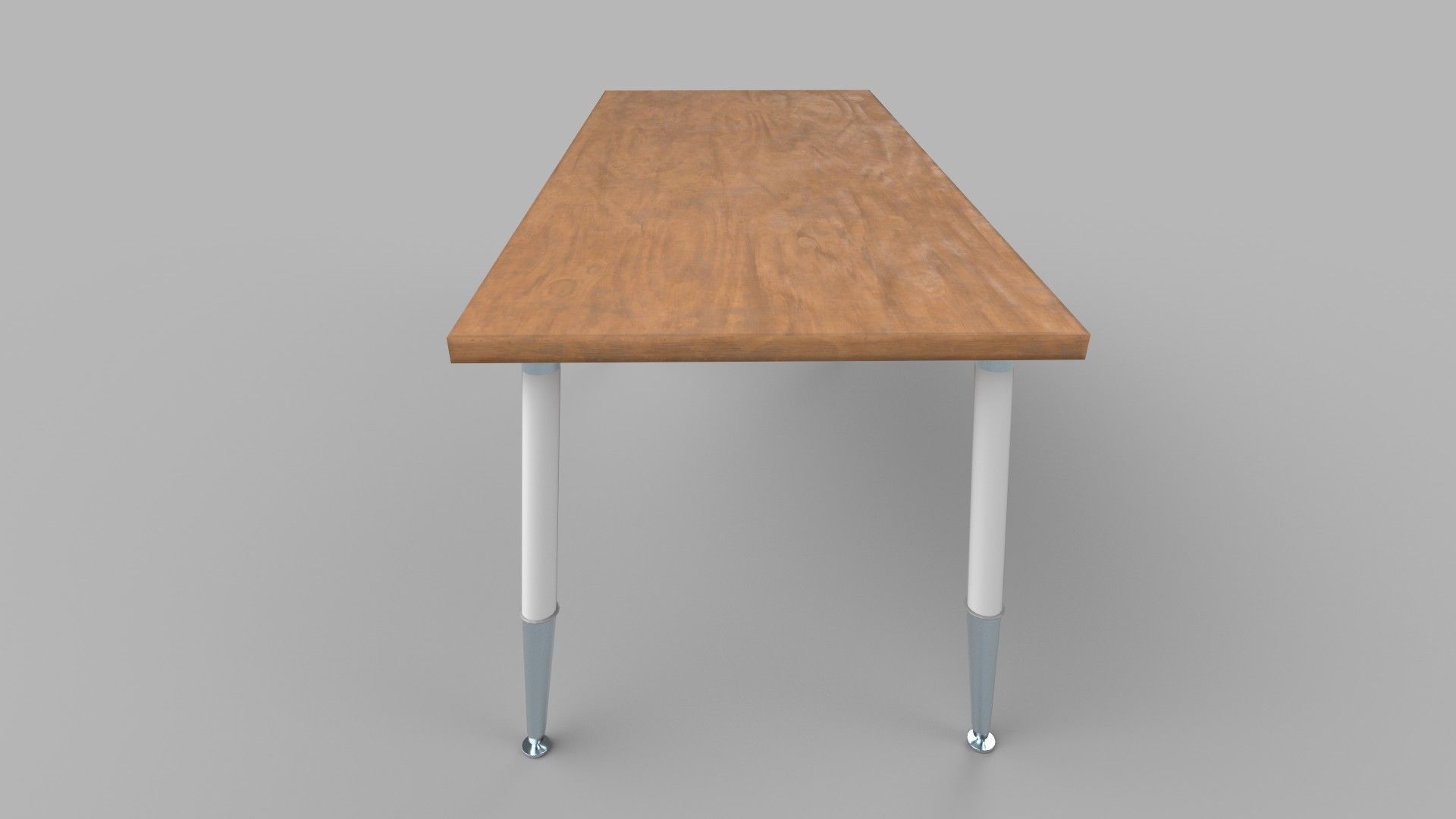 table wooden with metal legs Low-poly 3D model_4