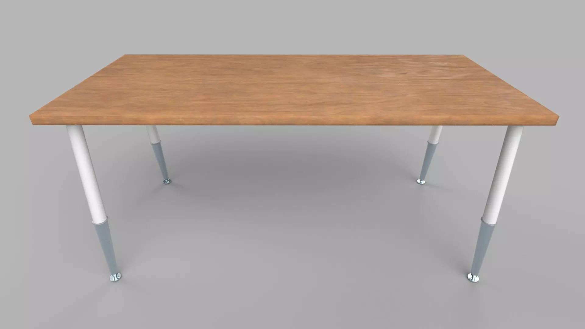 table wooden with metal legs Low-poly 3D model_0