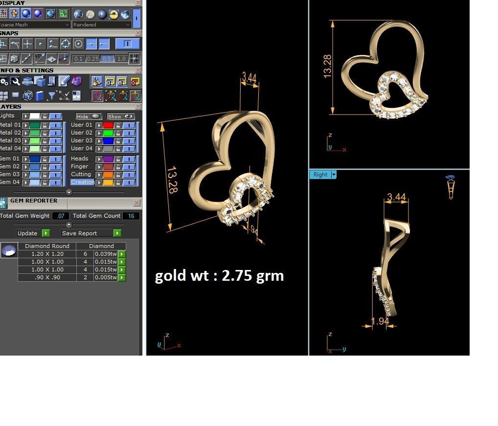 Solitaire Women Pendants 3D print model_6