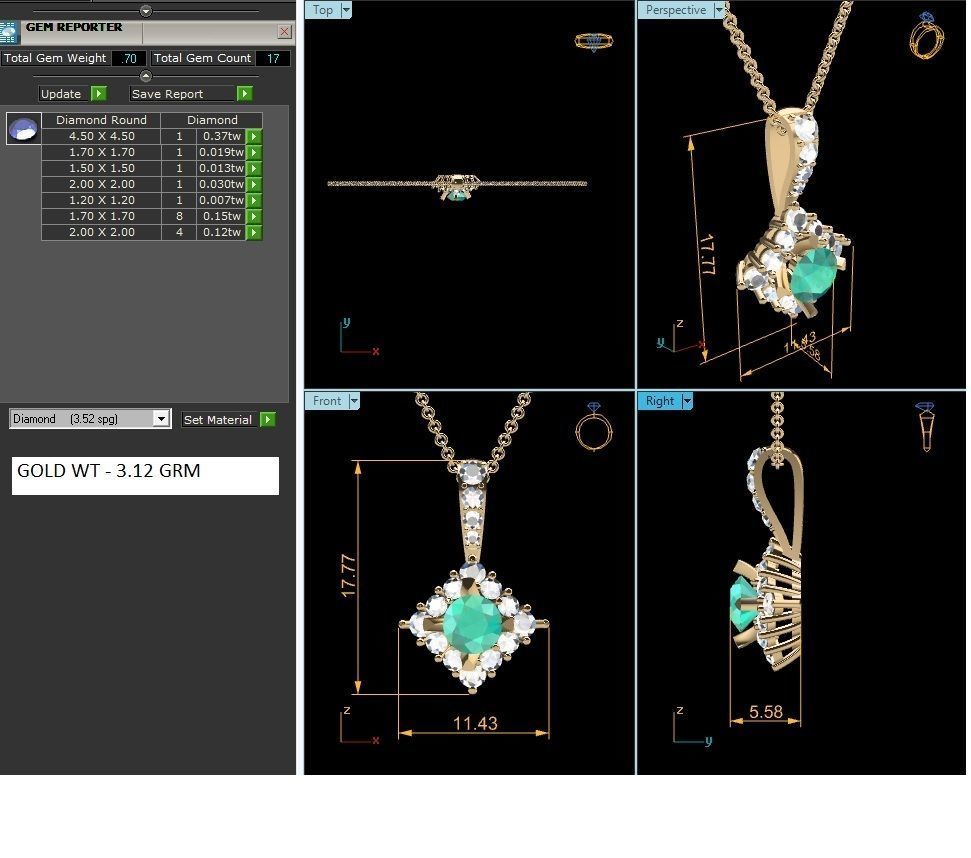 Solitaire Women Pendants 3D print model_5