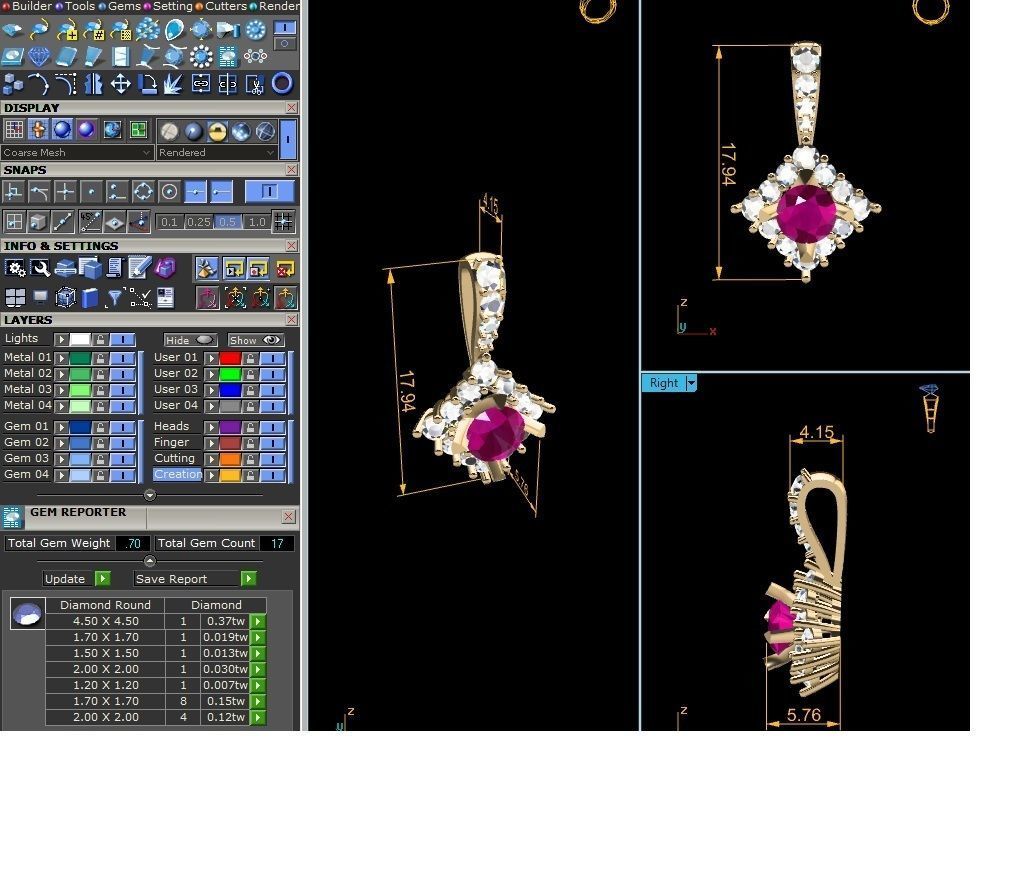 Solitaire Women Pendants 3D print model_7