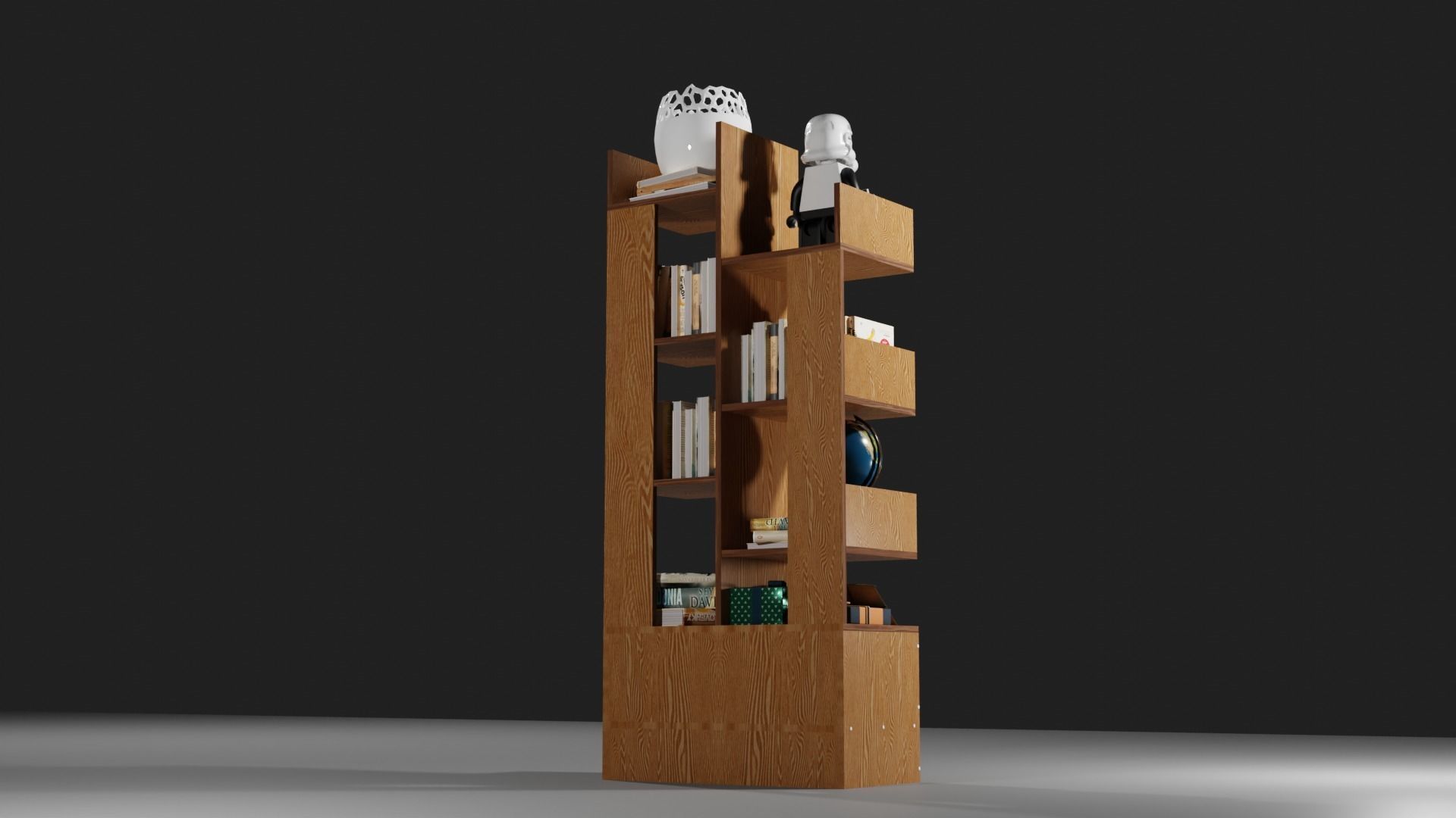 book shelf Free low-poly 3D model_6