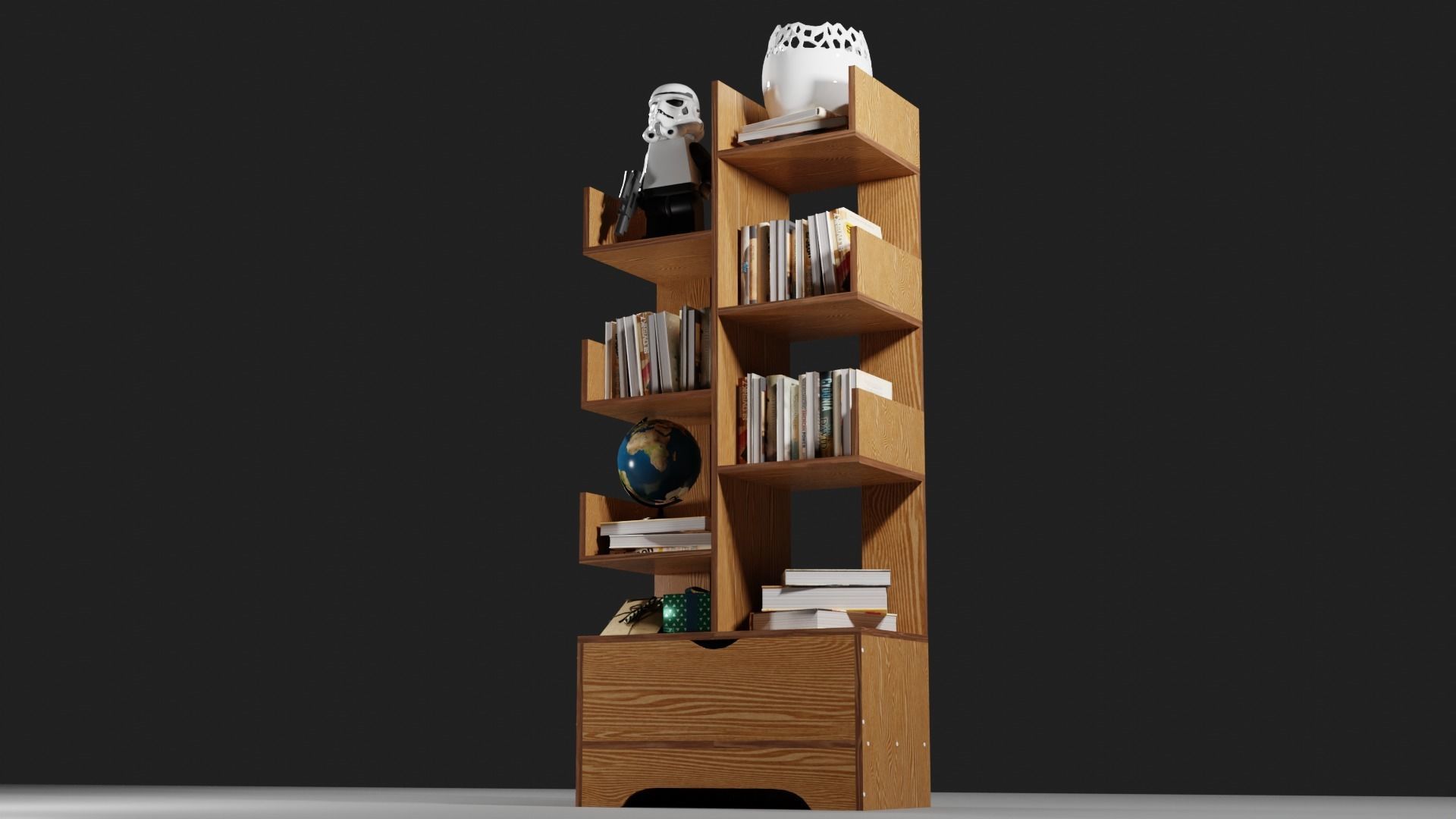 book shelf Free low-poly 3D model_1