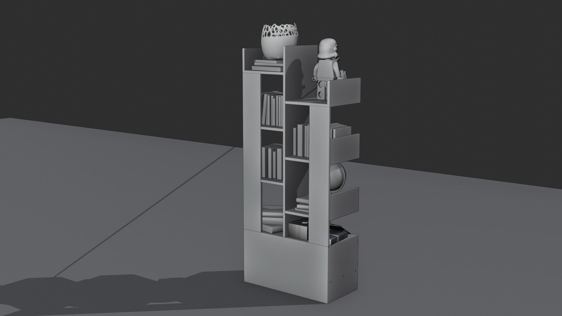 book shelf Free low-poly 3D model_12