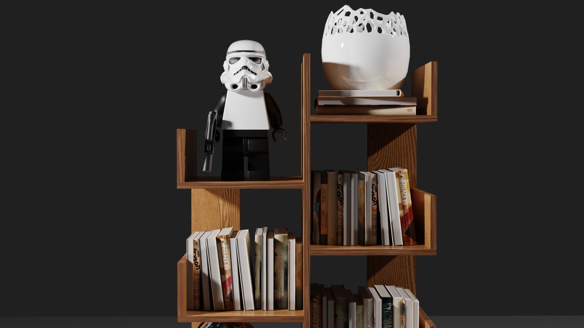 book shelf Free low-poly 3D model_9