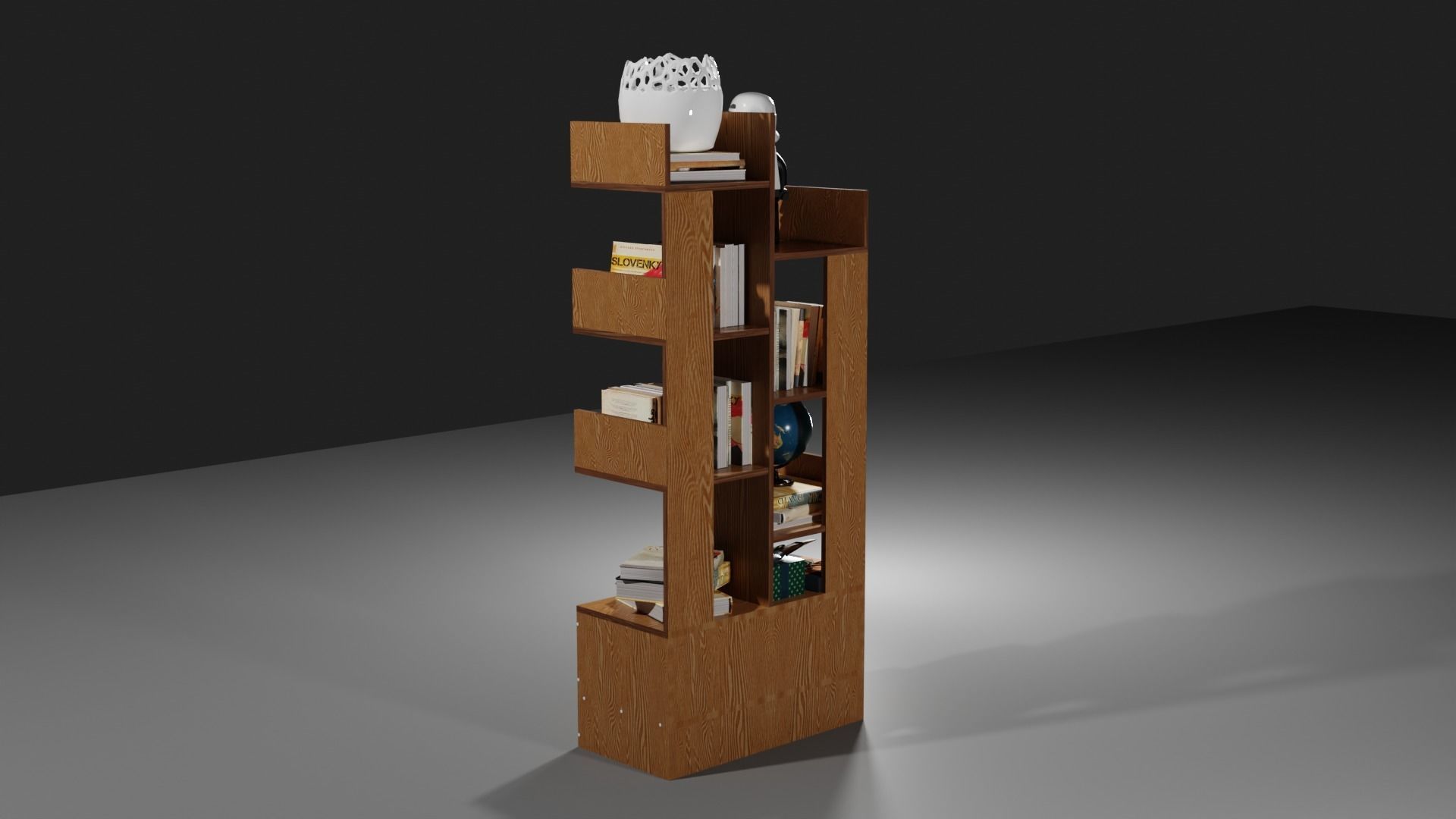 book shelf Free low-poly 3D model_7