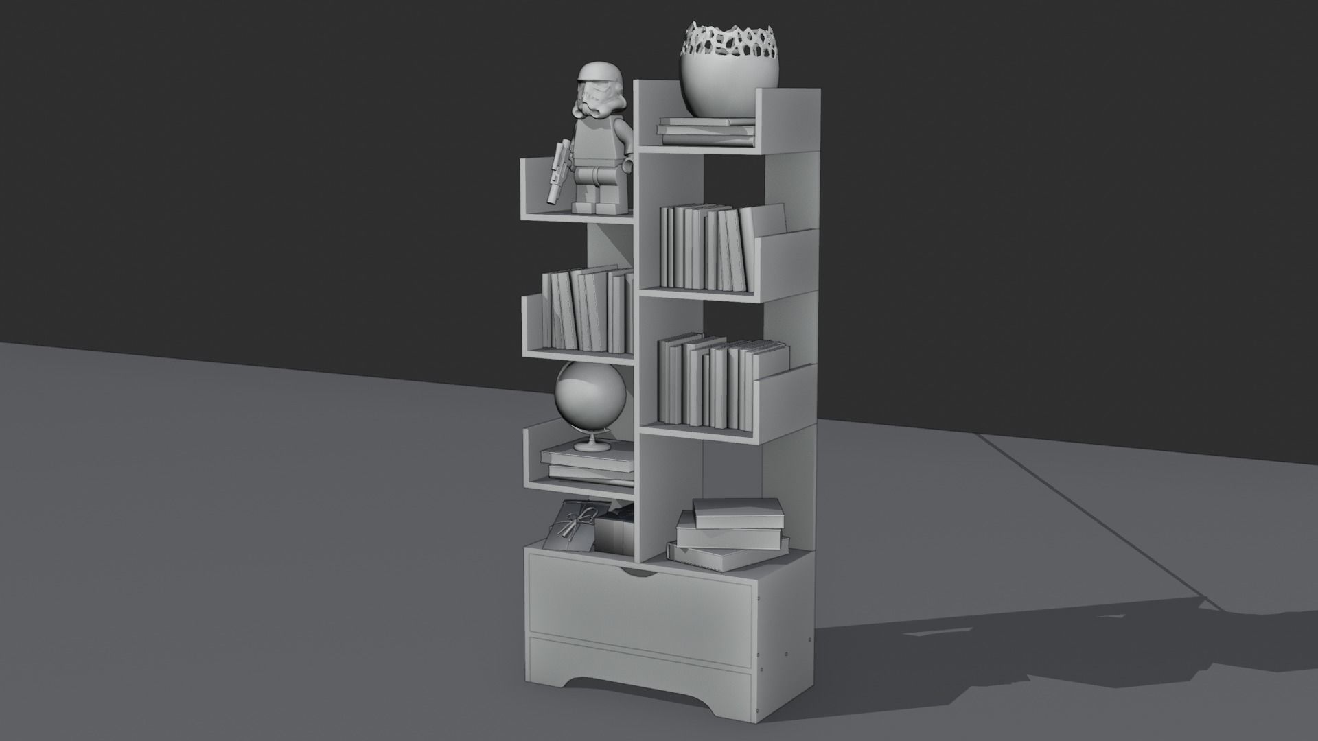 book shelf Free low-poly 3D model_10