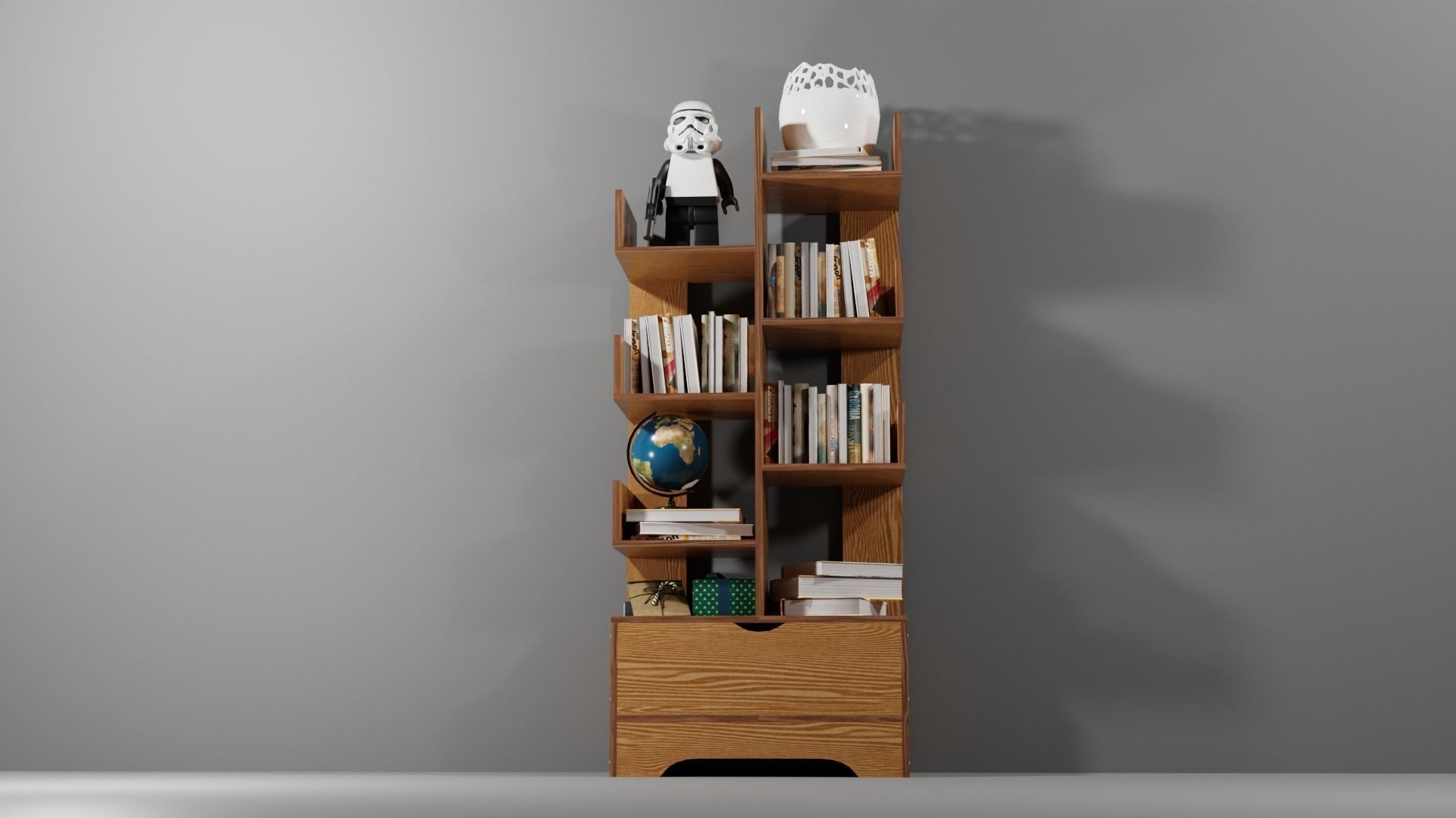 book shelf Free low-poly 3D model_2