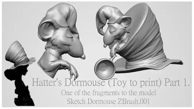Hatters Dormouse - Toy model to print  Free  3D print model