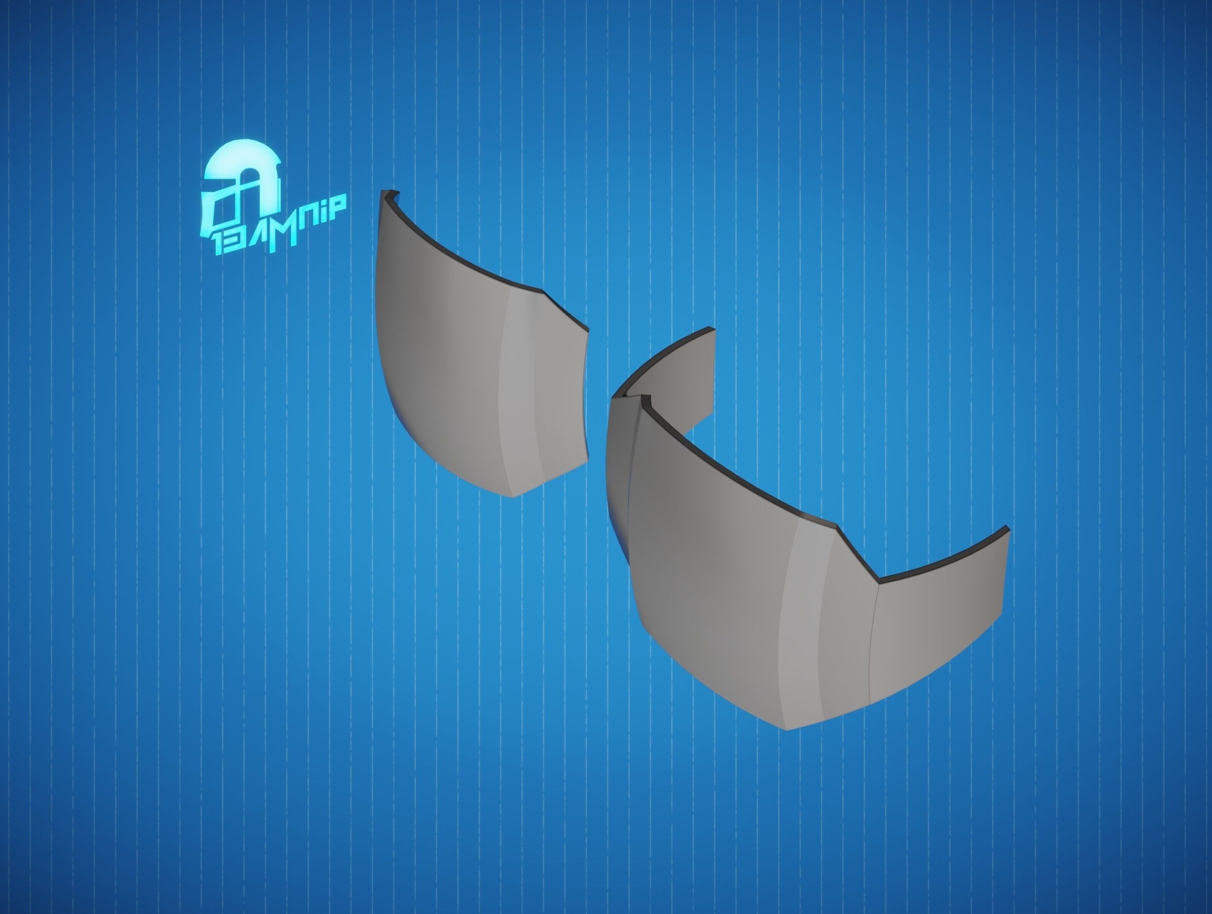 Custom Mandalorian knee armor 3D print model_3