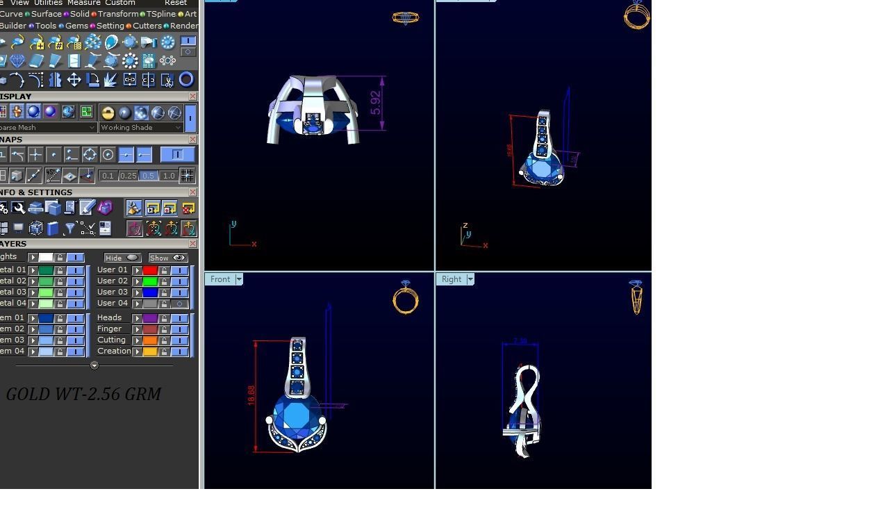 Solitaire Women Pendants  3D print model_3